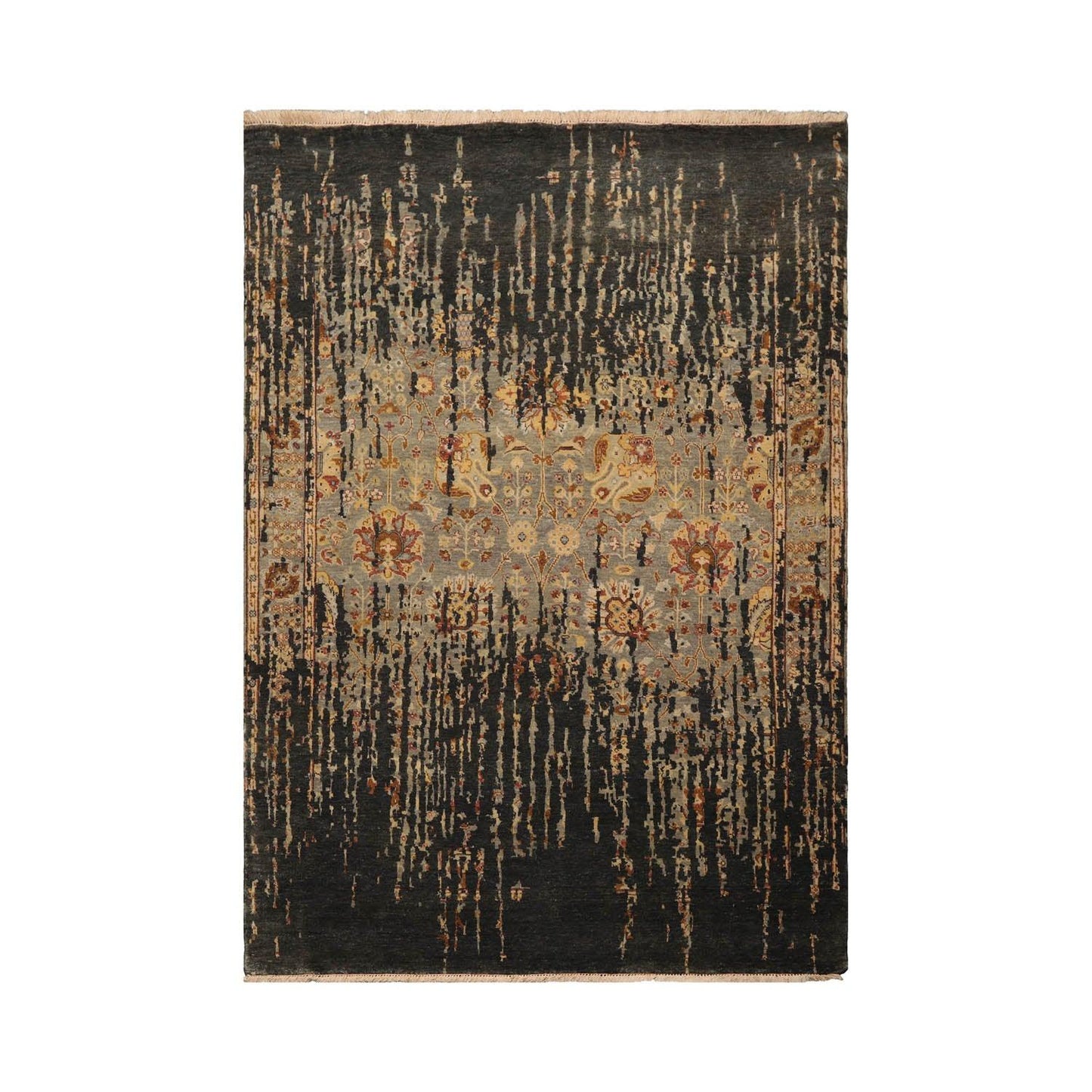 LoomBloom 6'0''x8'8" Dark Forest Green Hand Knotted Traditional Oushak Wool Oriental Area Rug-1