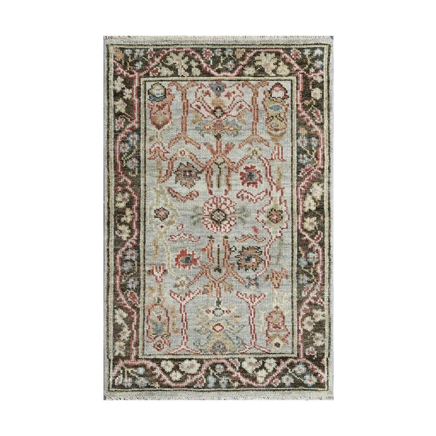 Multi Size Moss Hand Knotted Traditional Oushak Wool Oriental Area Rug-3