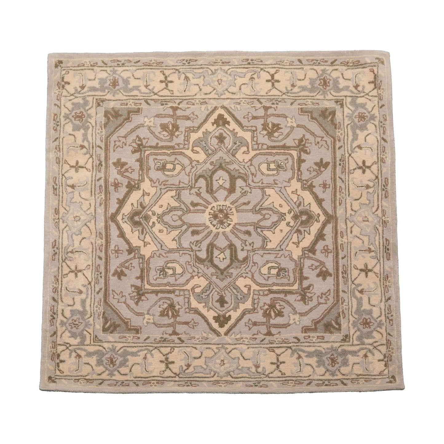 LoomBloom Multi Size Gray Hand Tufted Traditional Geometric Wool Oriental Area Rug-3