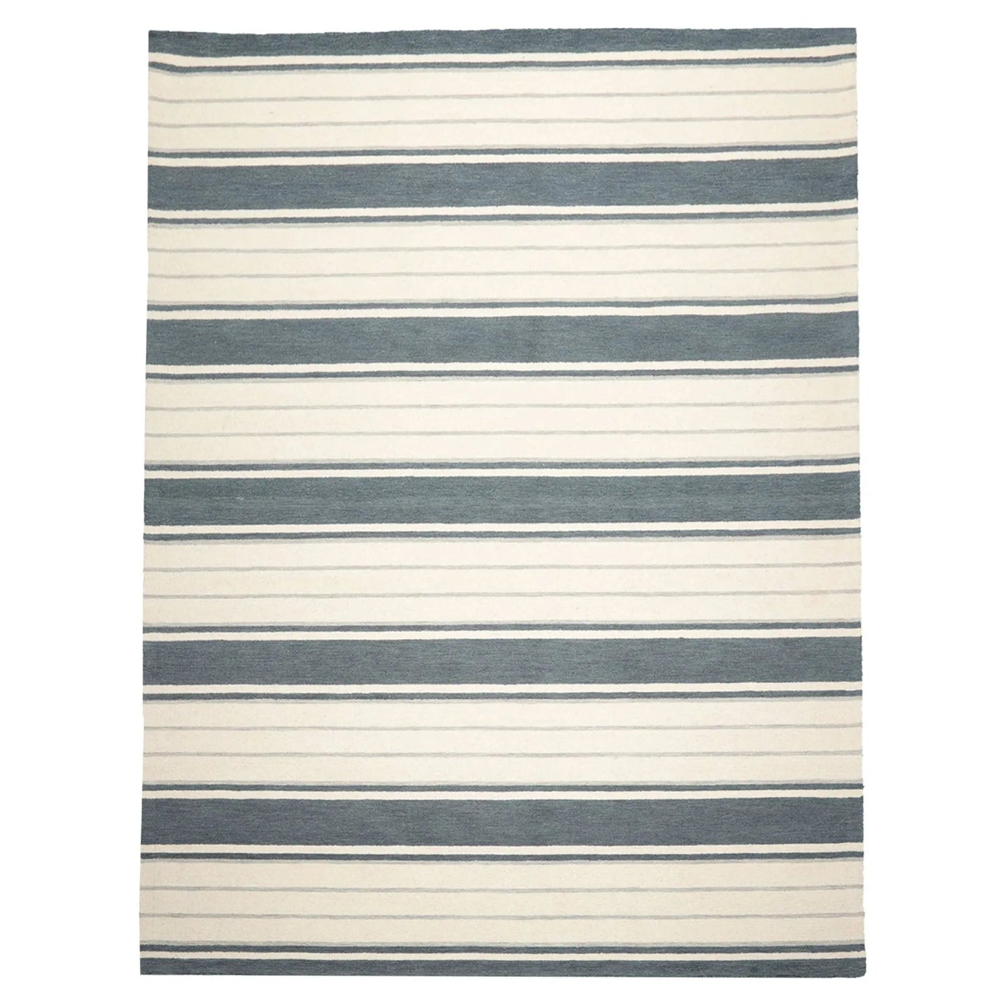 LoomBloom Multi Size Slate Hand Tufted Contemporary Striped Wool Oriental Area Rug-2