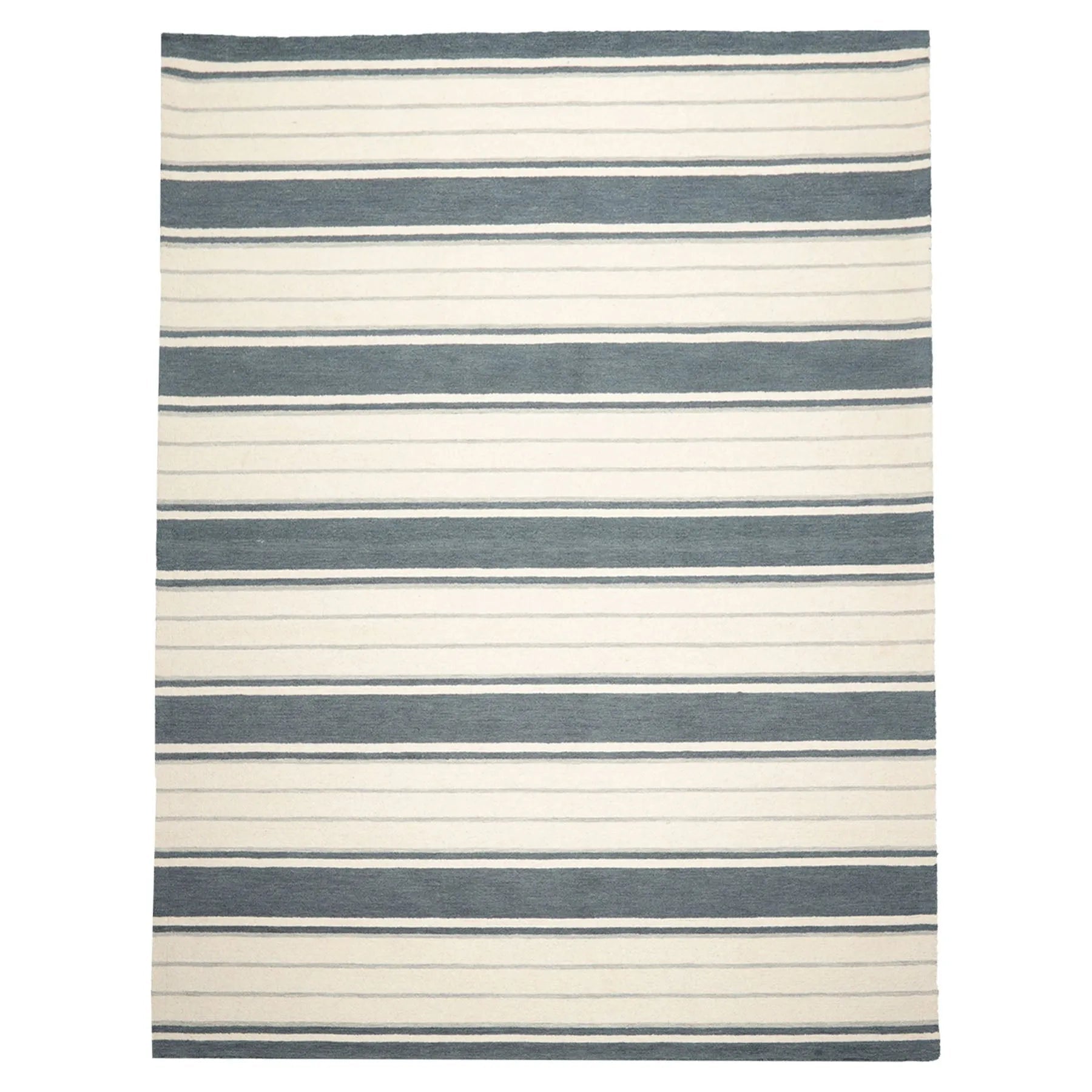 LoomBloom Multi Size Slate Hand Tufted Contemporary Striped Wool Oriental Area Rug-2