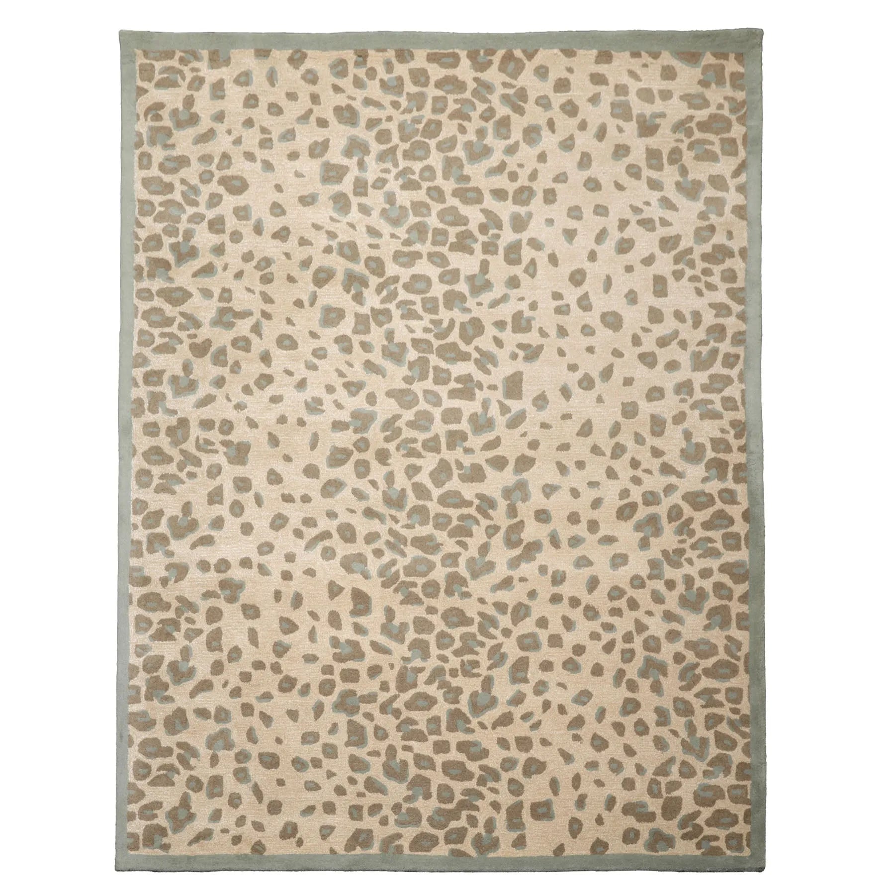 LoomBloom Multi Size Tan Hand Tufted Modern Leopard Print Wool and Bamboo Silk Oriental Area Rug-4