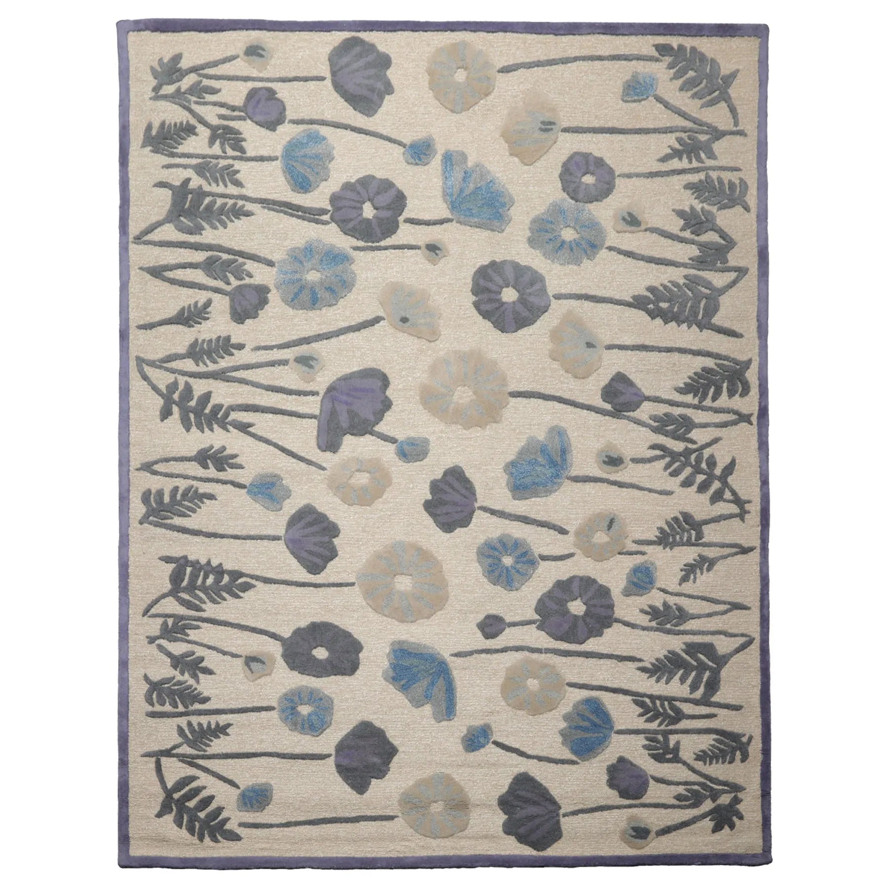 LoomBloom Multi Size Beige Hand Tufted Contemporary Botanical Wool and Silk Oriental Area Rug-4
