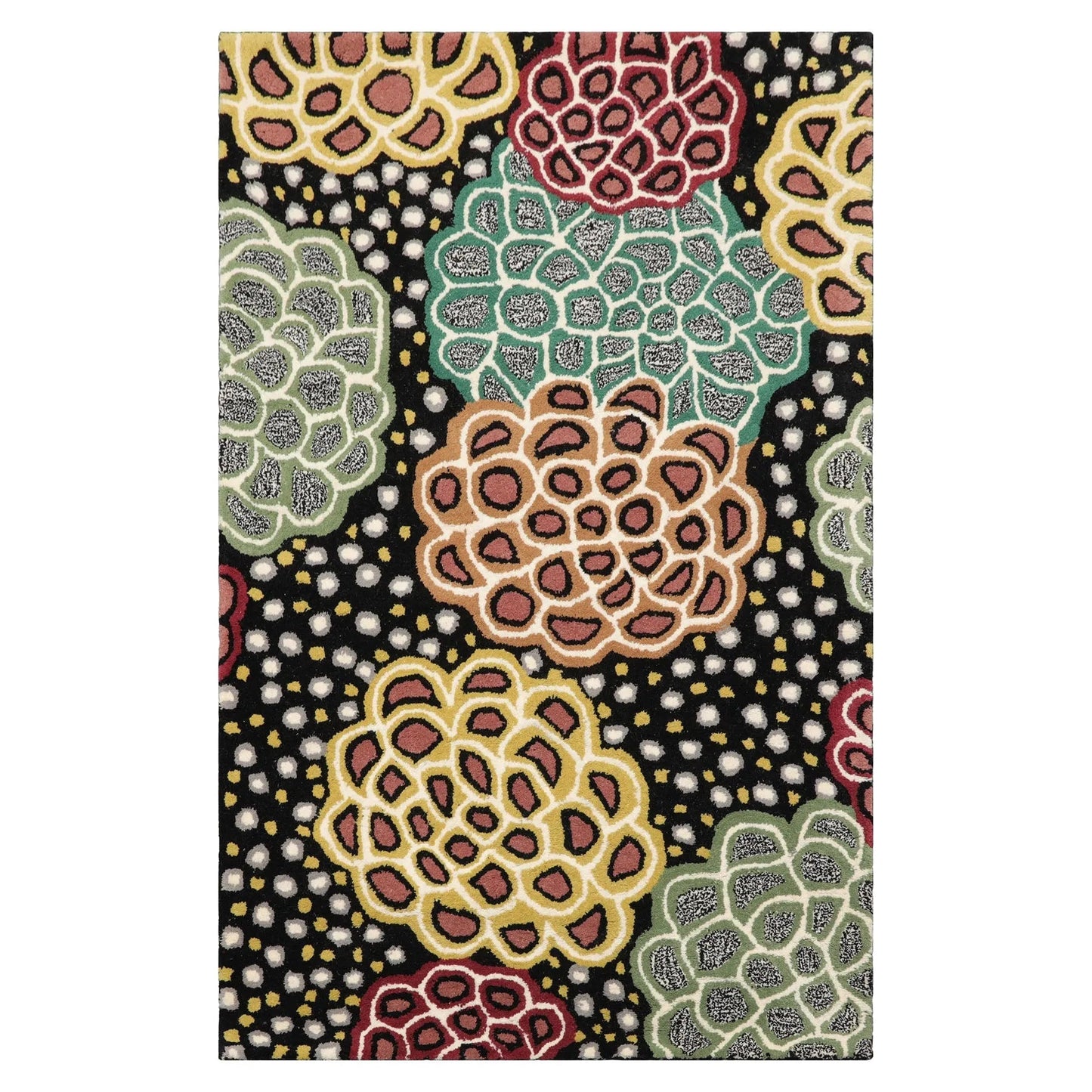 LoomBloom Multi Size Black Hand Tufted Transitional Floral Wool Oriental Area Rug-2