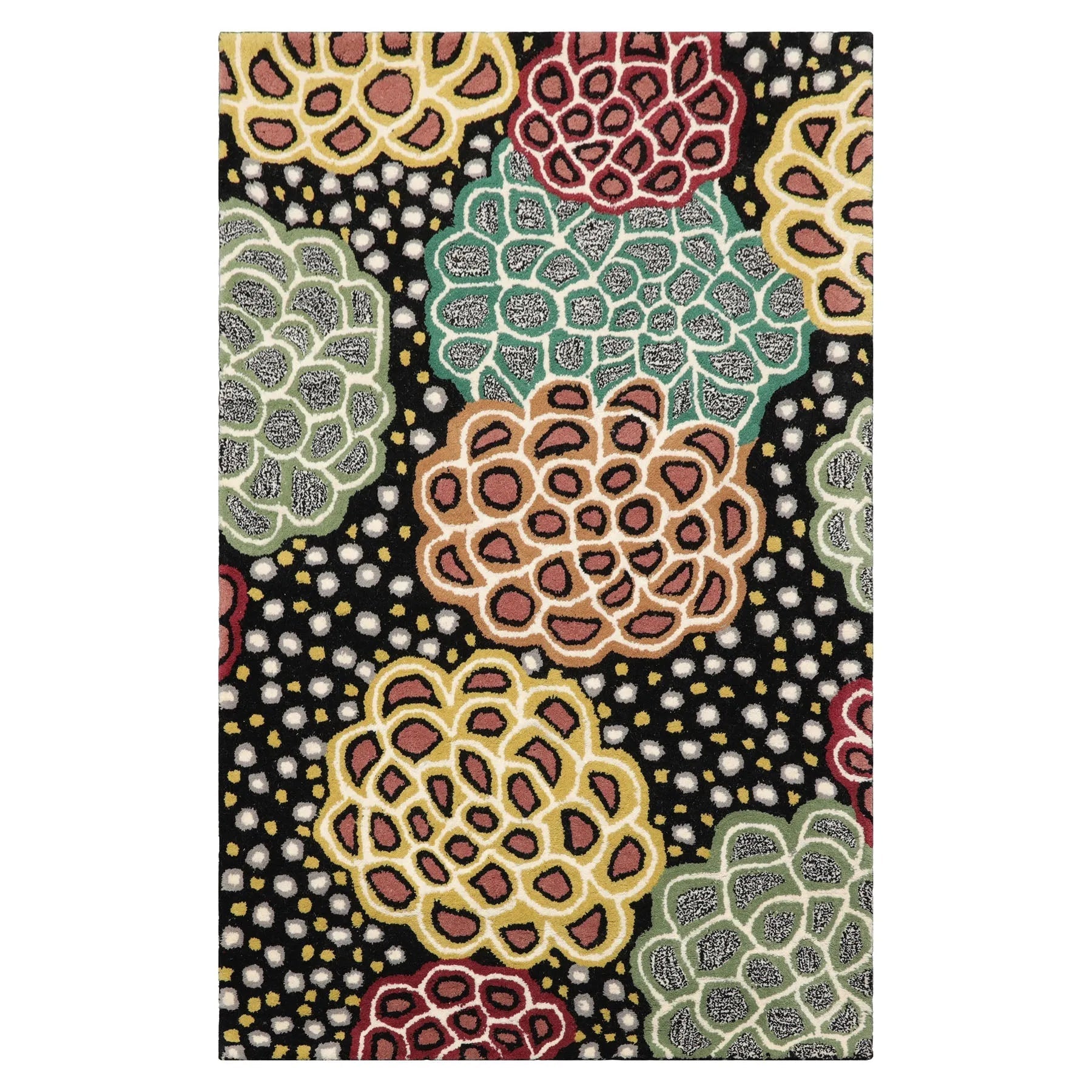 LoomBloom Multi Size Black Hand Tufted Transitional Floral Wool Oriental Area Rug-2
