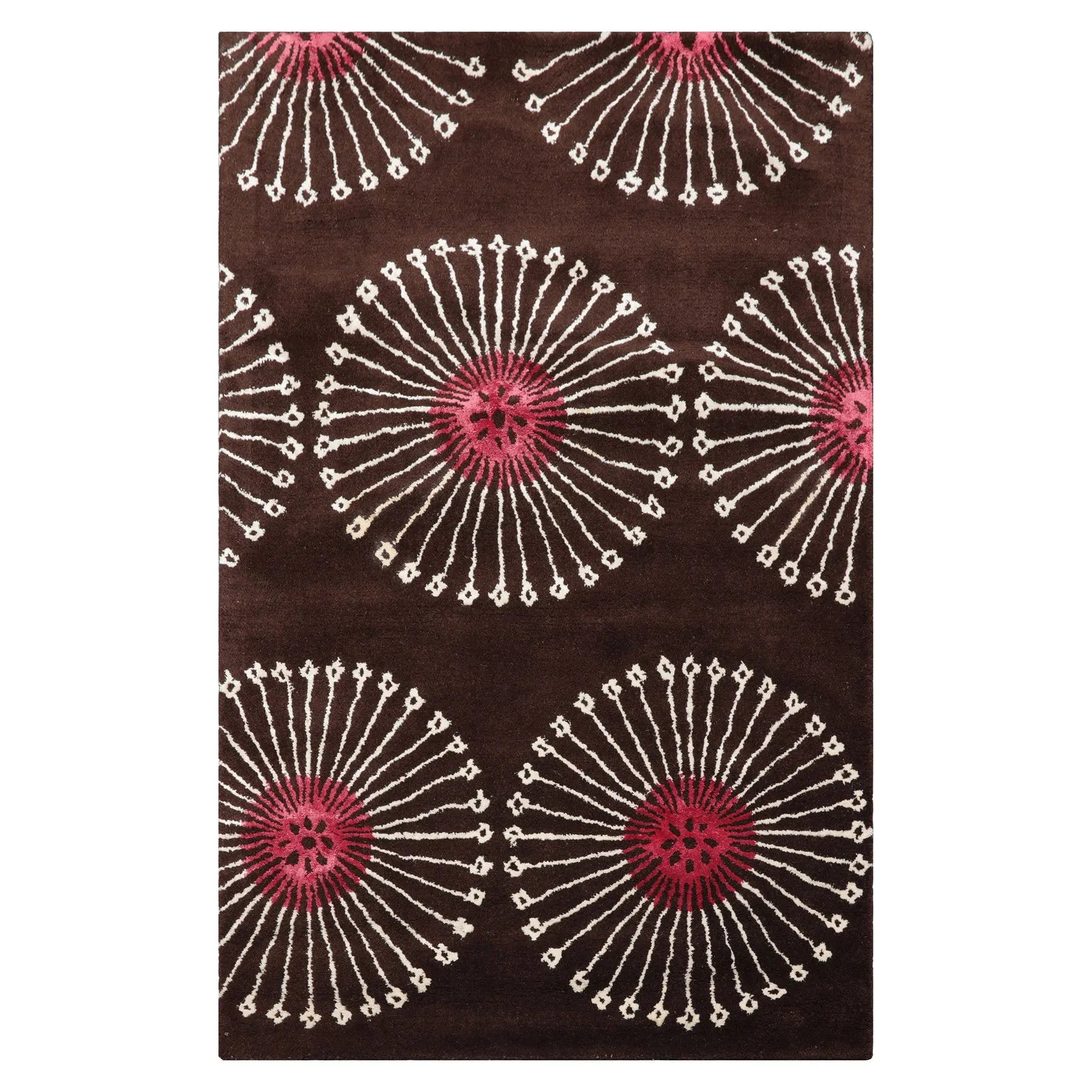 LoomBloom Multi Size Brown Hand Tufted Transitional Floral Wool and Faux Silk Oriental Area Rug-4