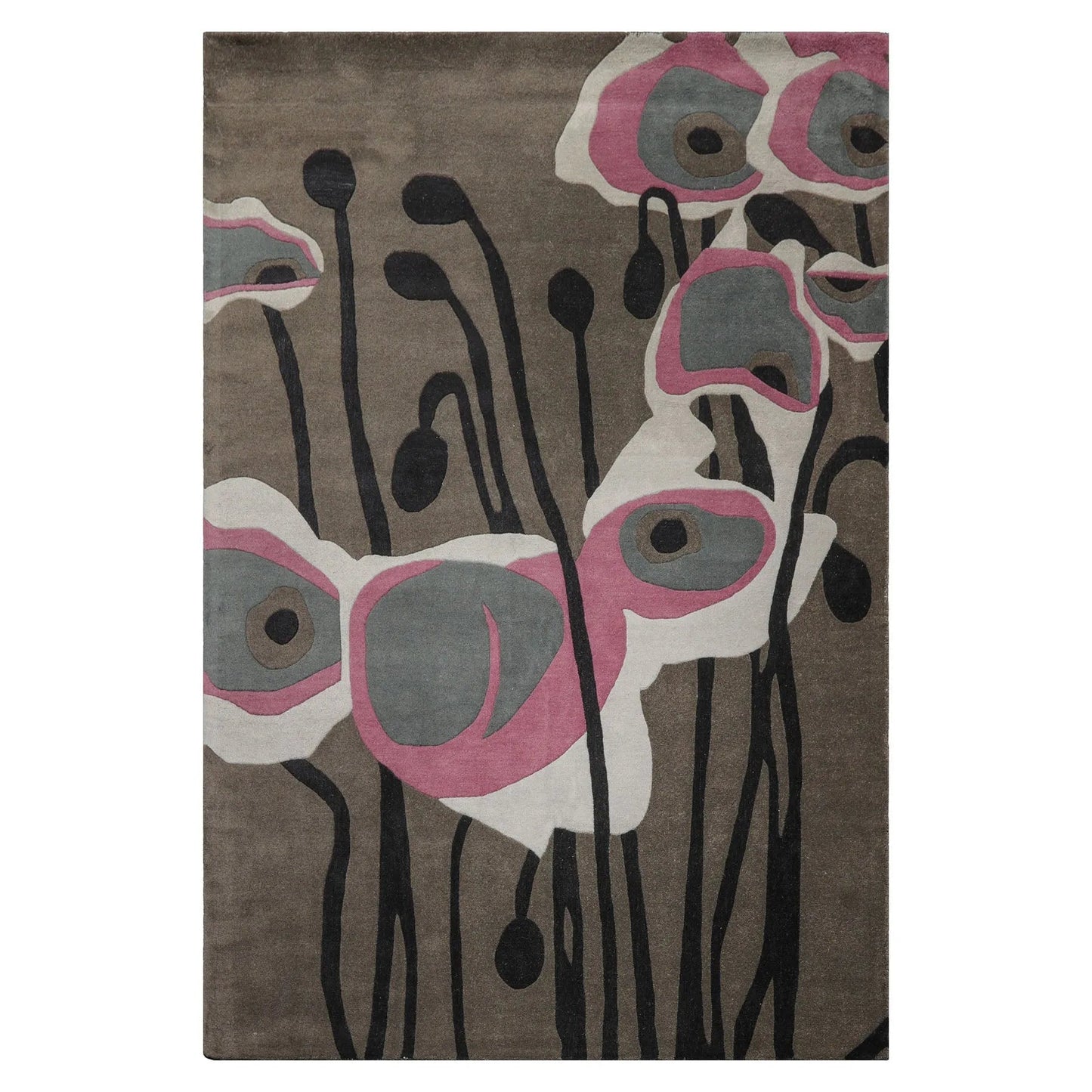 LoomBloom Multi Size Greenish Gray Hand Tufted Modern Wool Oriental Area Rug-1