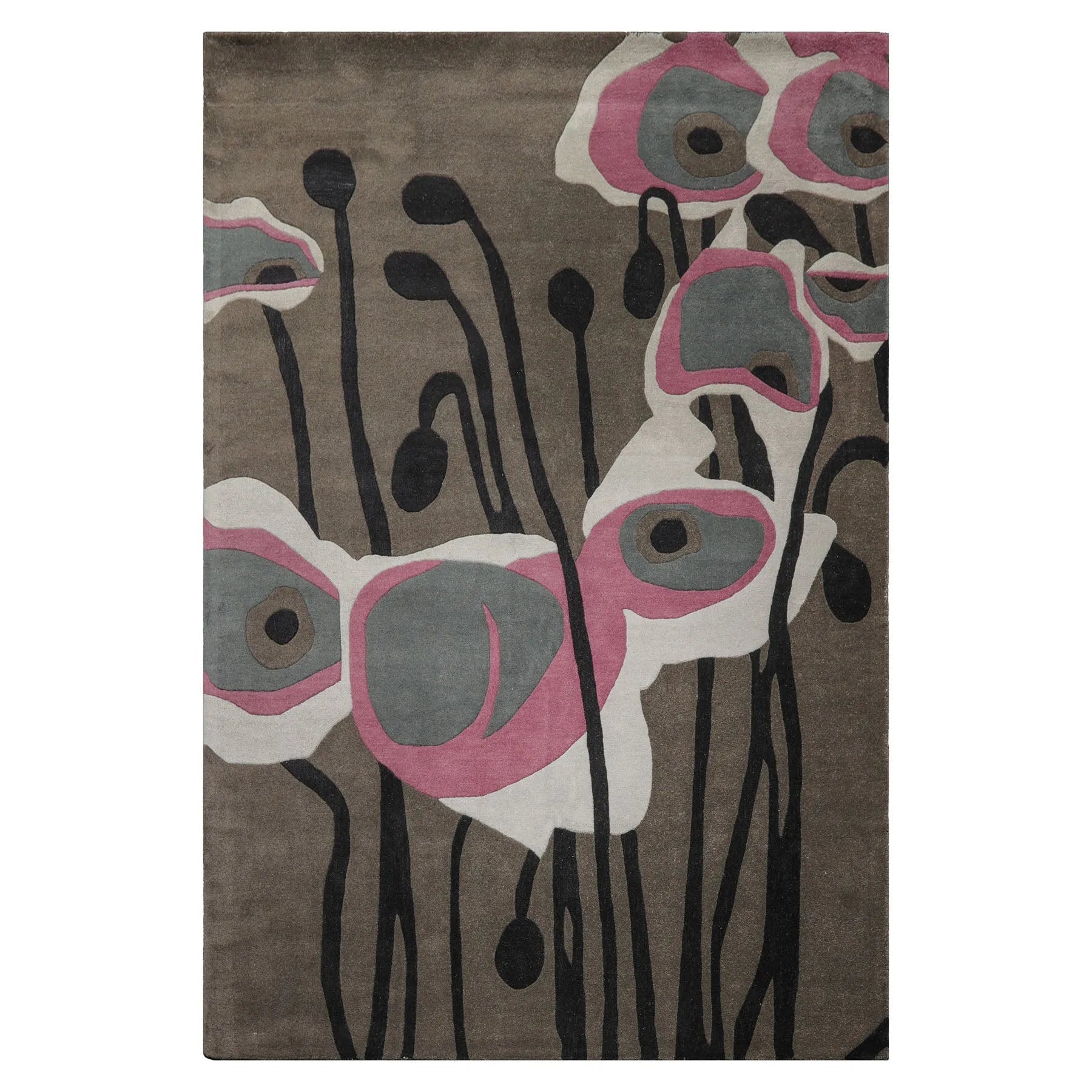 LoomBloom Multi Size Greenish Gray Hand Tufted Modern Wool Oriental Area Rug-1