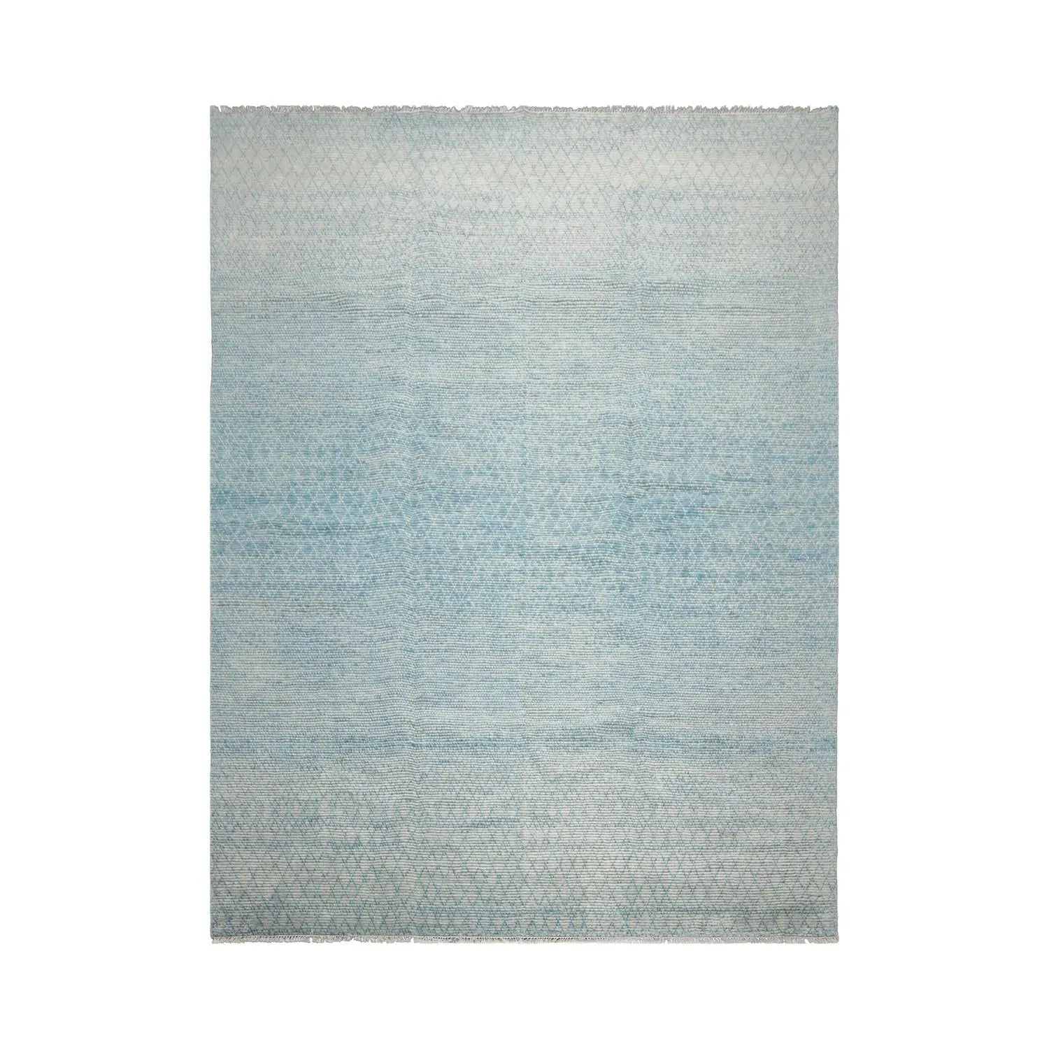 LoomBloom 9'x12'3" Ivory Hand Knotted Contemporary Ribbed Wool Oriental Area Rug-1