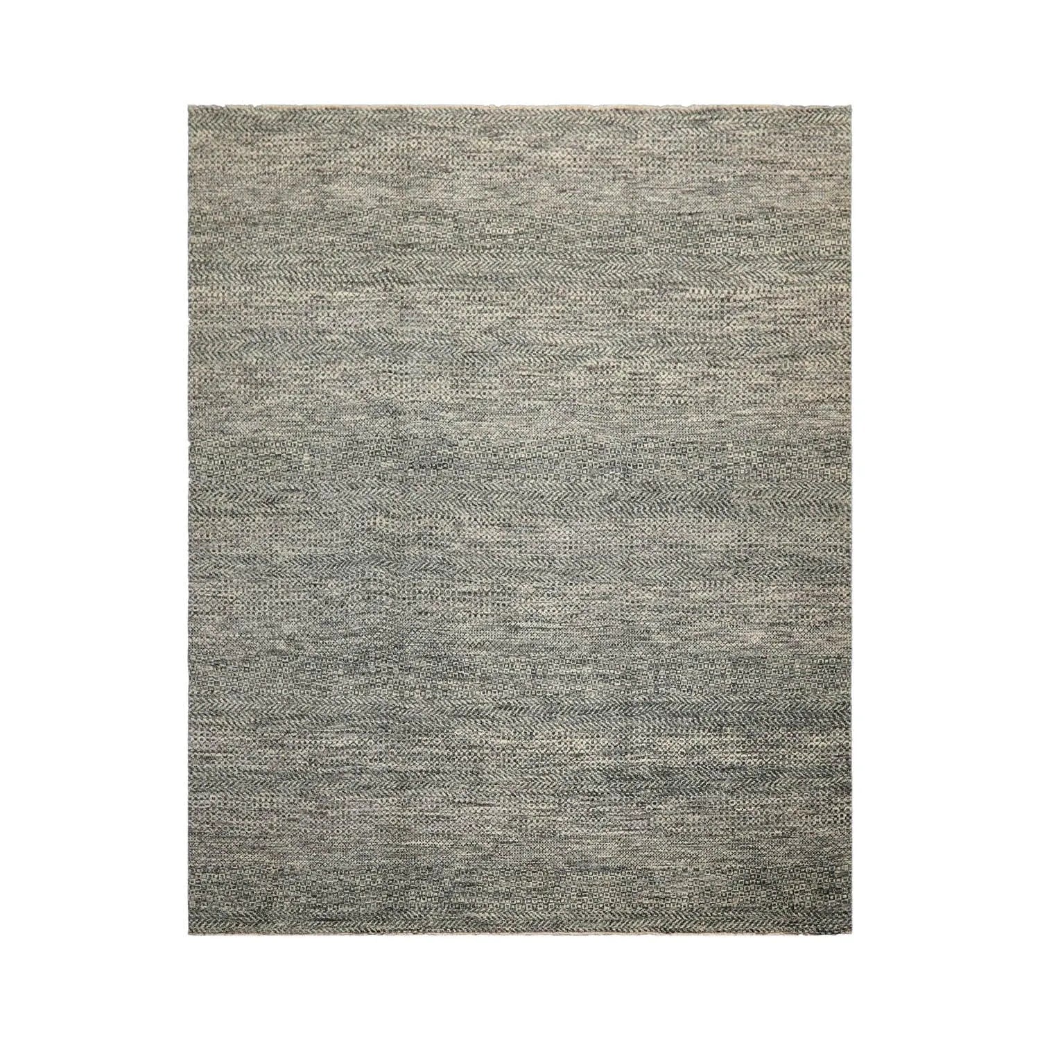 LoomBloom 8'1''x10'2" Ivory Hand Knotted Contemporary Geometric Wool Oriental Area Rug-1
