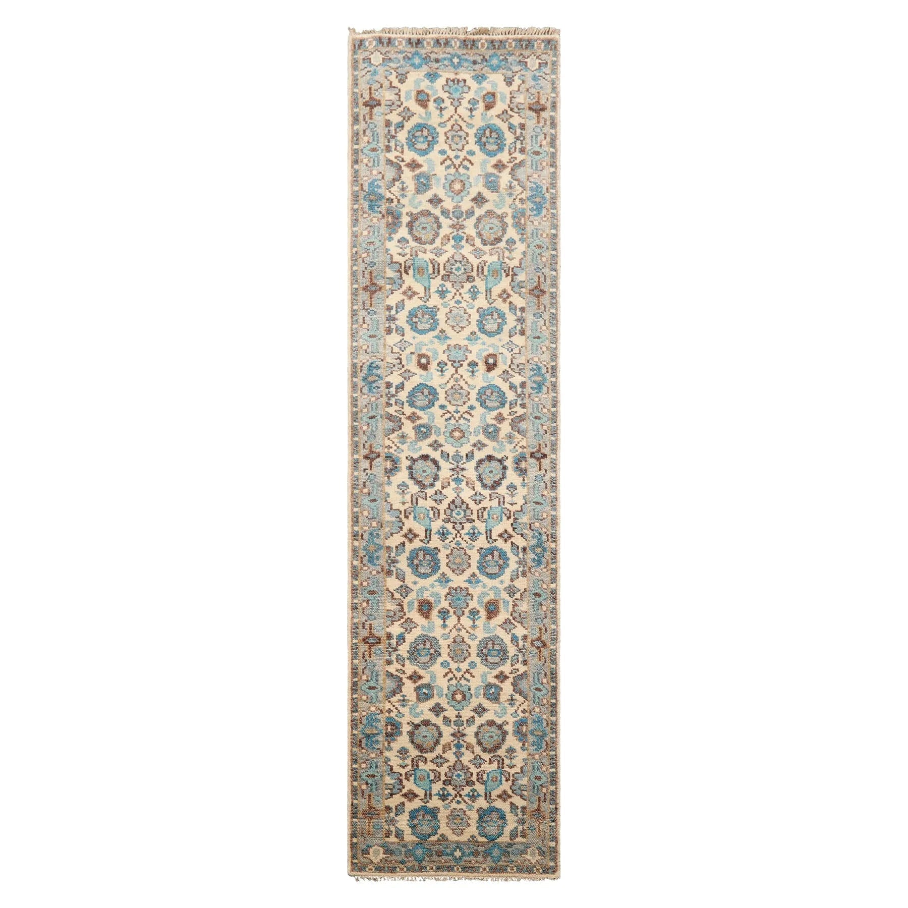 LoomBloom Multi Size Beige Hand Knotted Arts & Crafts/Mission Oushak Wool Oriental Area Rug-5