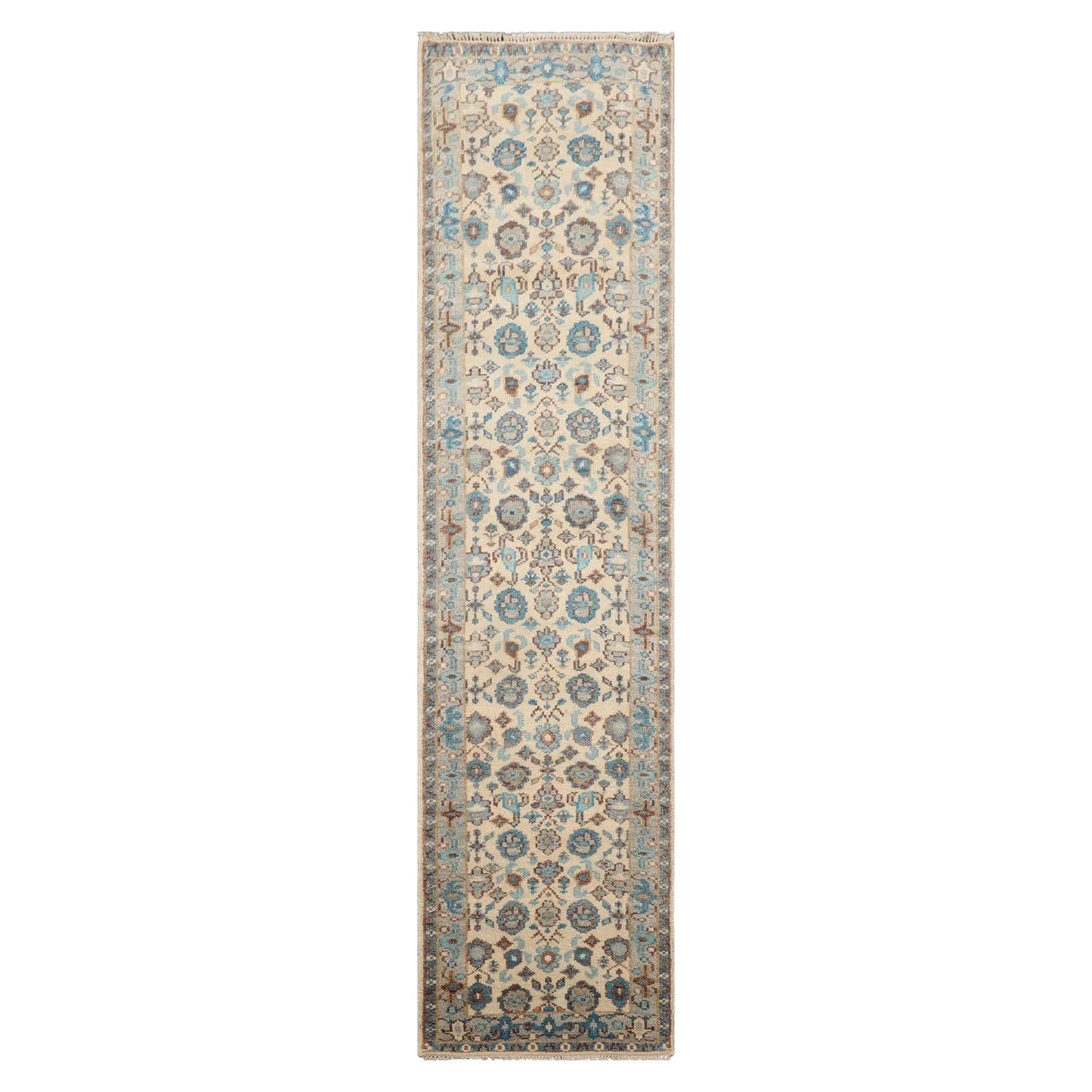 LoomBloom Multi Size Beige Hand Knotted Arts & Crafts/Mission Oushak Wool Oriental Area Rug-6
