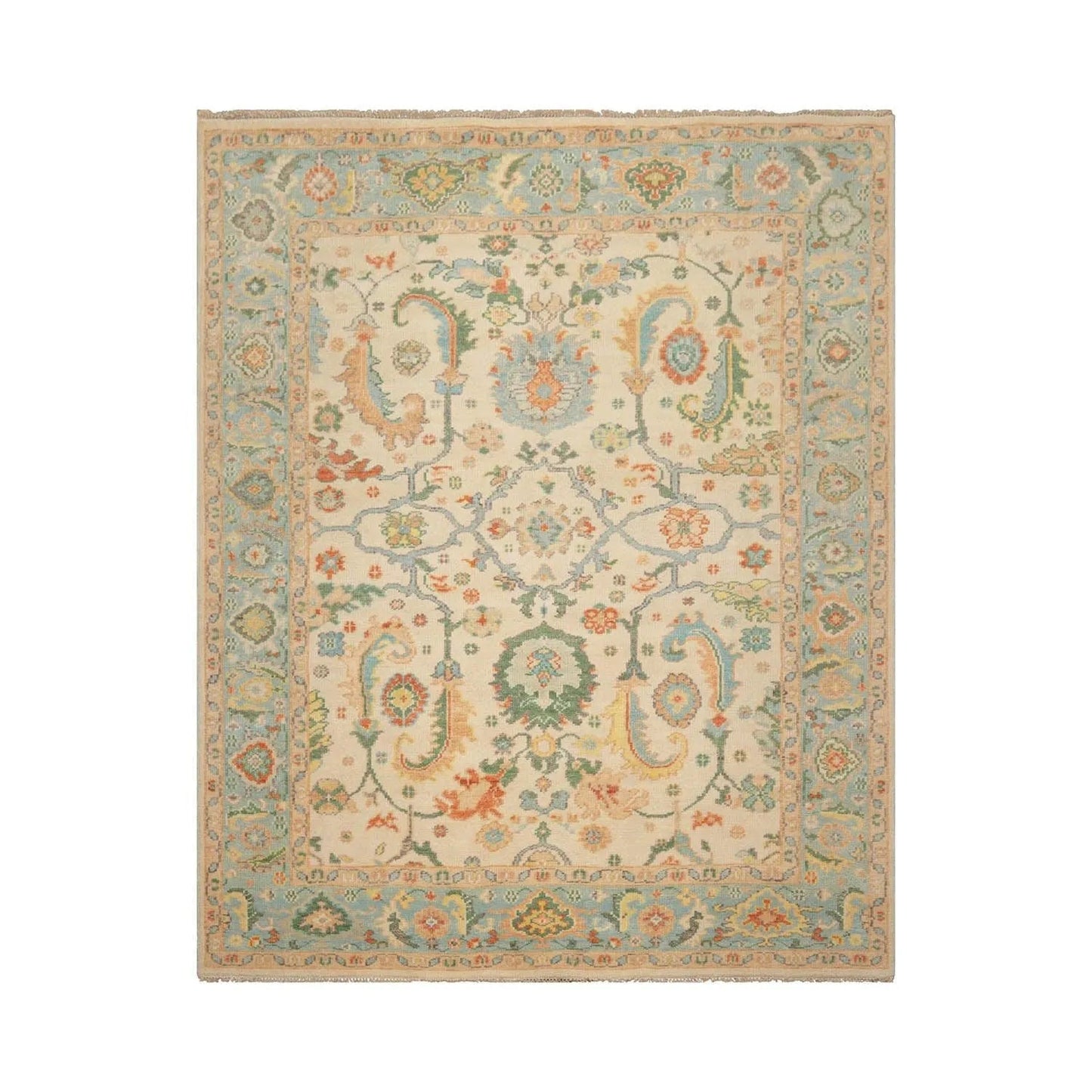 LoomBloom Multi Size Beige Hand Knotted Arts & Crafts/Mission Oushak Wool Oriental Rug-3
