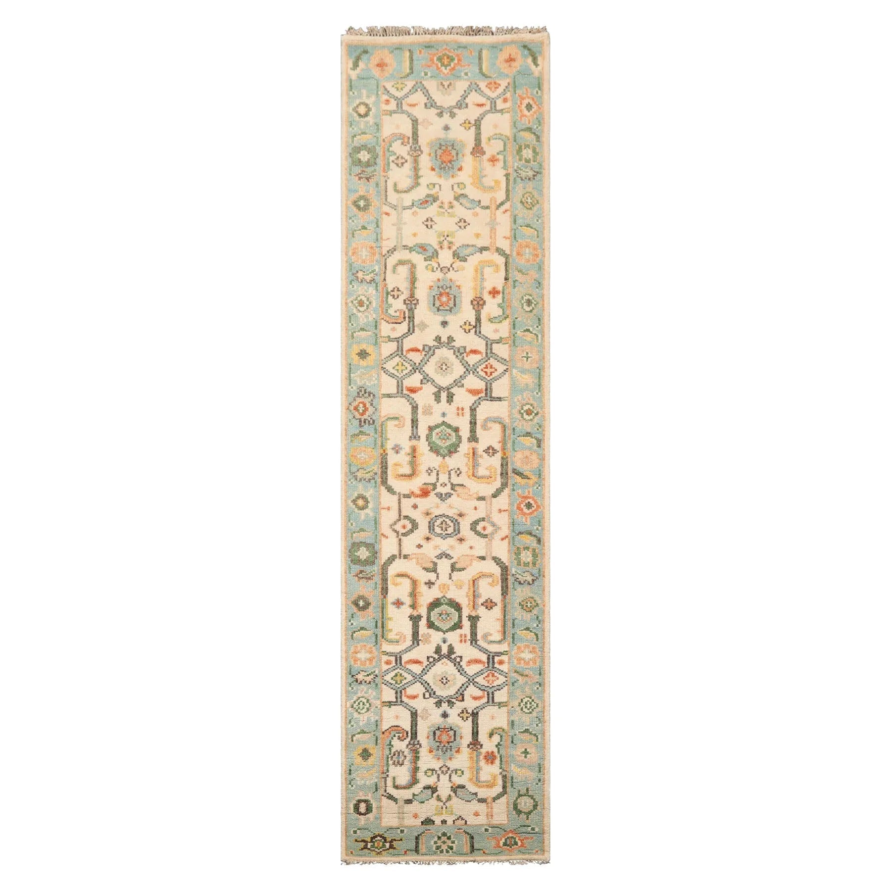 LoomBloom Multi Size Beige Hand Knotted Arts & Crafts/Mission Oushak Wool Oriental Rug-5