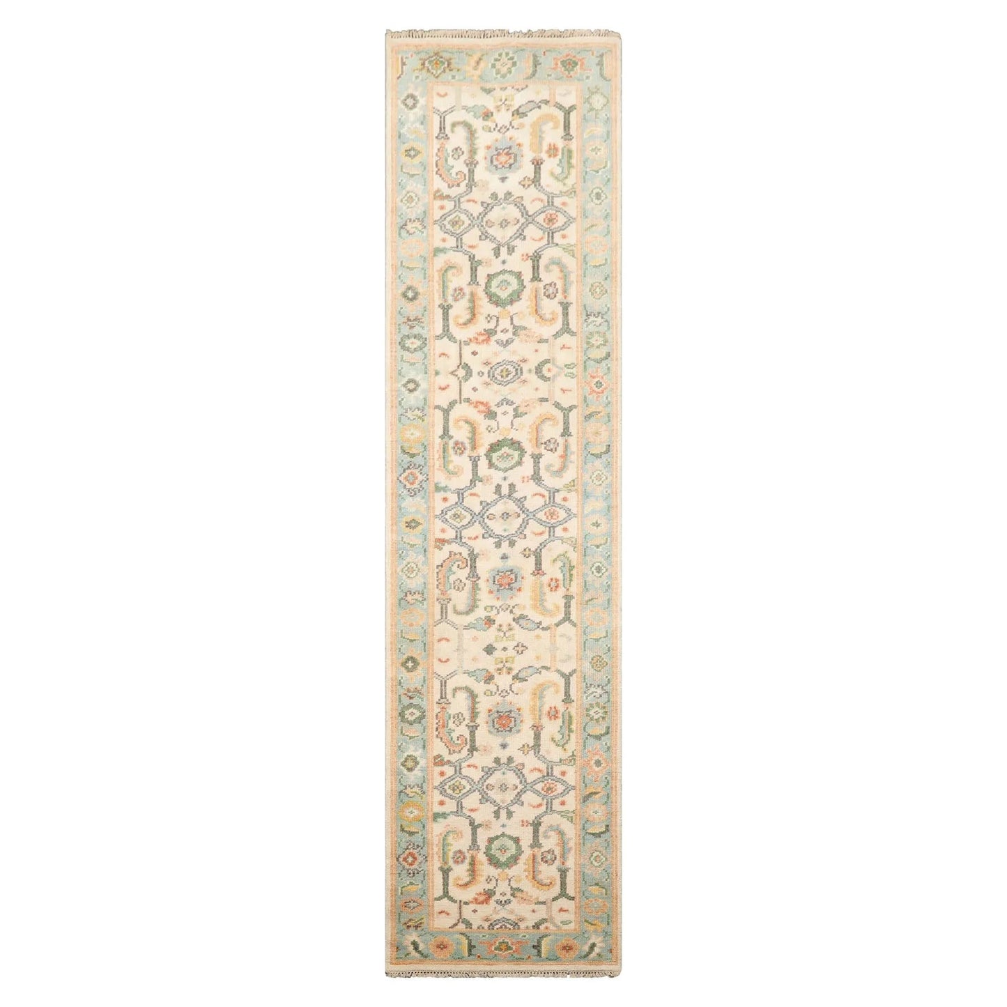 LoomBloom Multi Size Beige Hand Knotted Arts & Crafts/Mission Oushak Wool Oriental Rug-4
