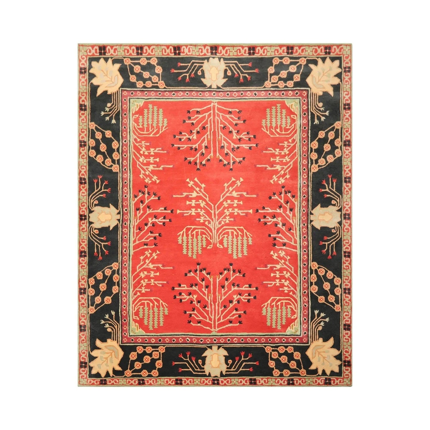 LoomBloom Multi Coral Hand Tufted Transitional Art & Crafts Wool Oriental Area Rug-1