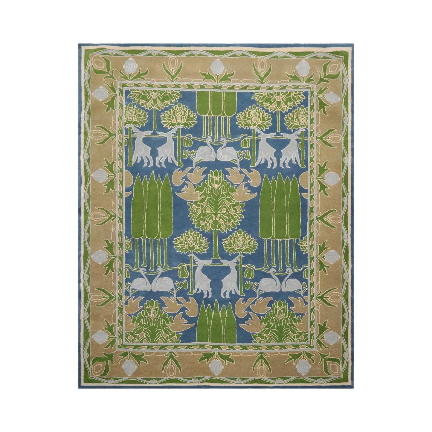 LoomBloom  Blue Hand Tufted Transitional Art & Crafts Wool Oriental Area Rug-1