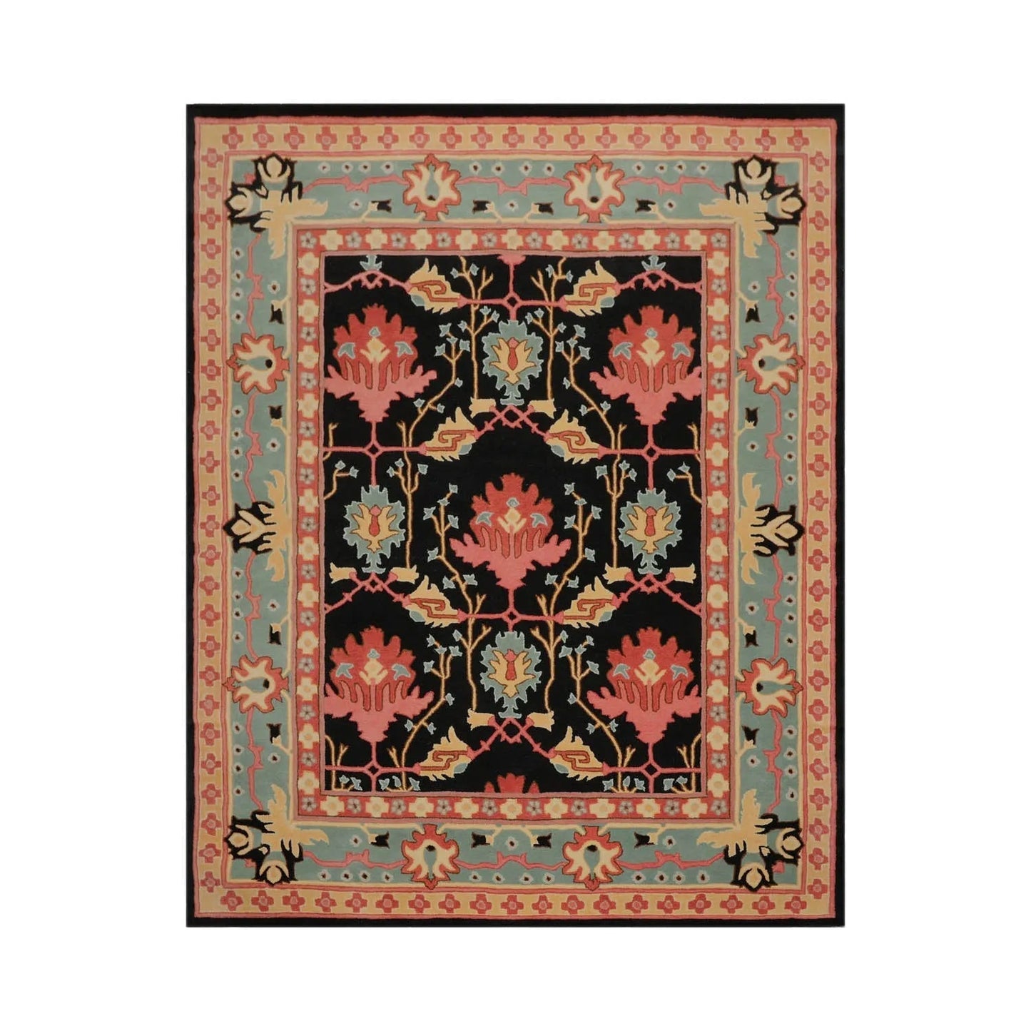 LoomBloom Multi Black Hand Tufted Transitional Art & Crafts Wool Oriental Area Rug-1