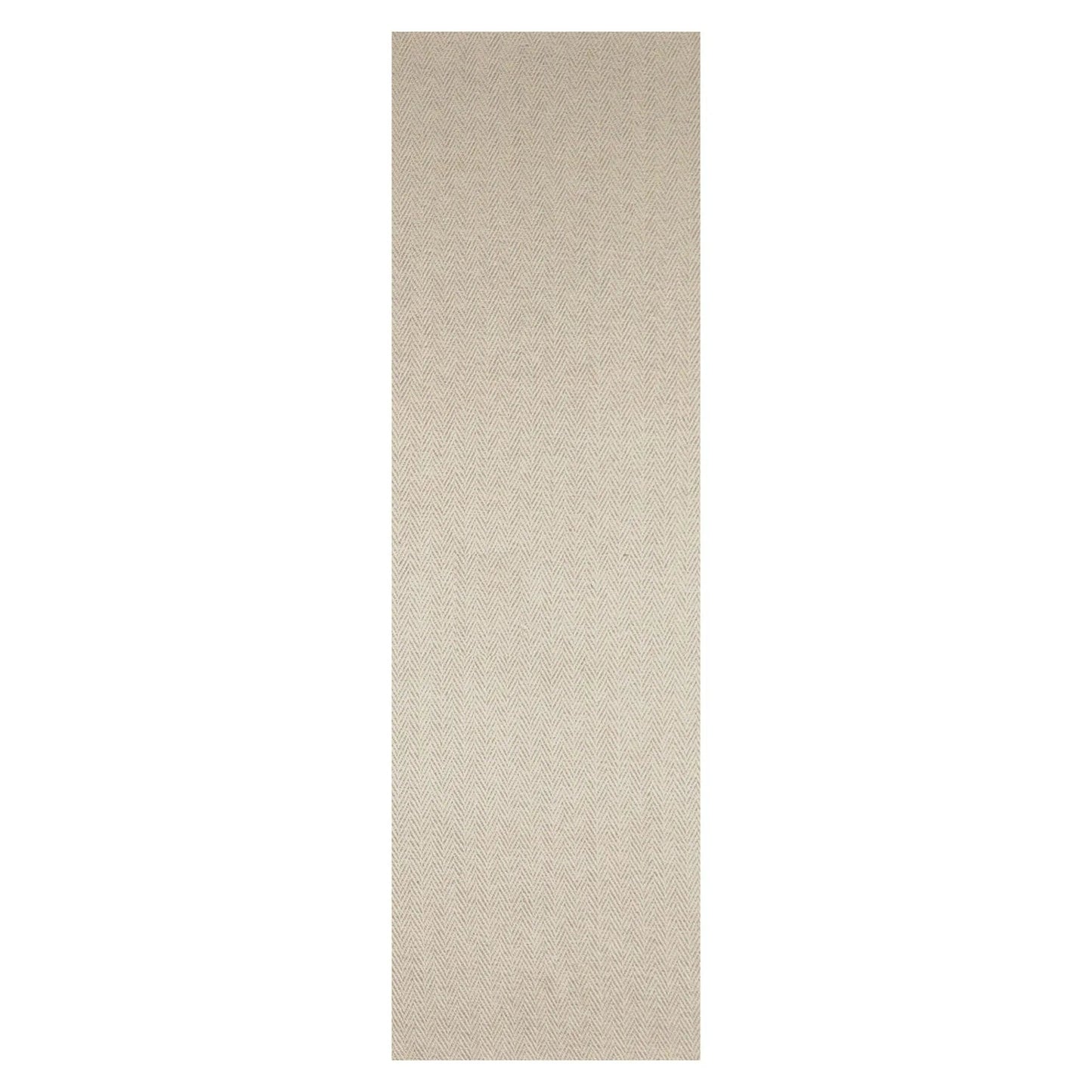 LoomBloom Multi Sizes Beige Hand Woven Contemporary Herringbone New Zealand Wool Oriental Area Rug-2