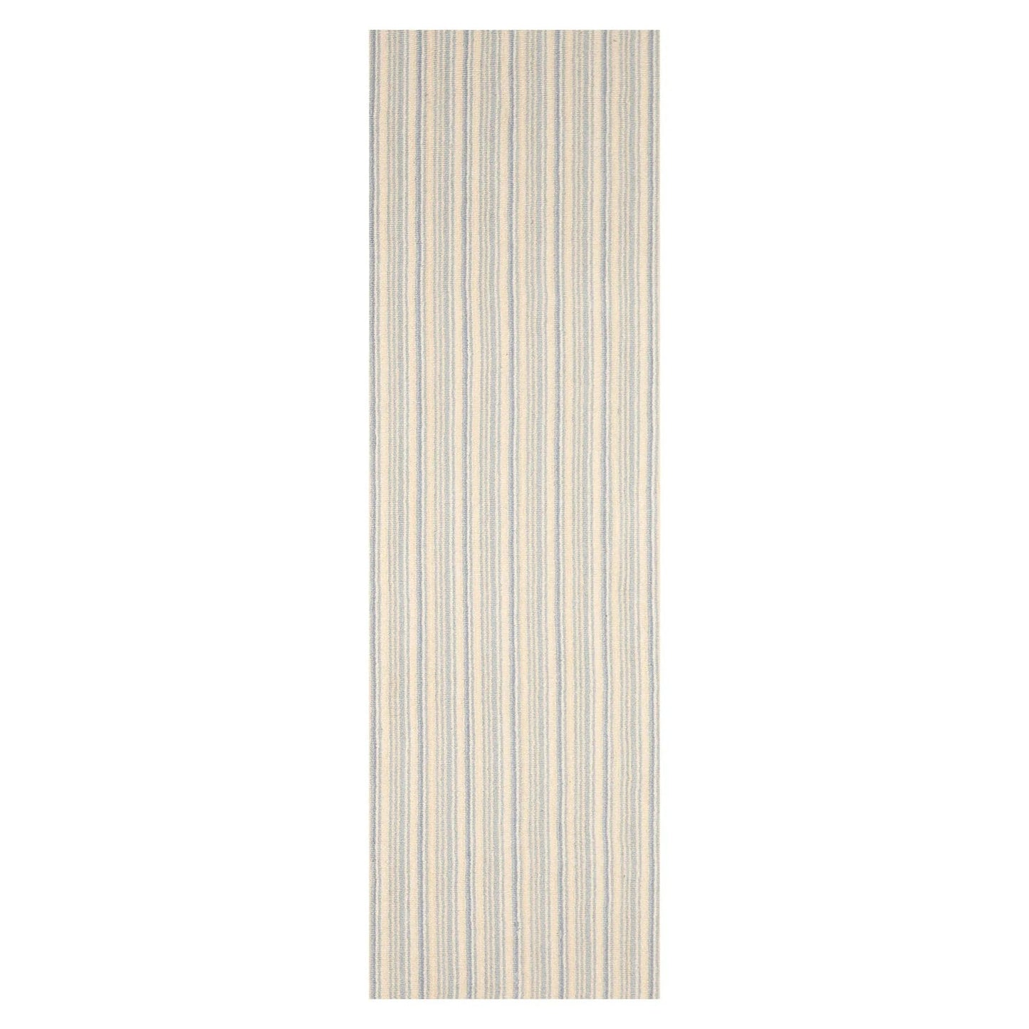 LoomBloom Multi Sizes Ivory Hand Woven Contemporary Striped 100% New Zealand Wool Oriental Area  Rug-3