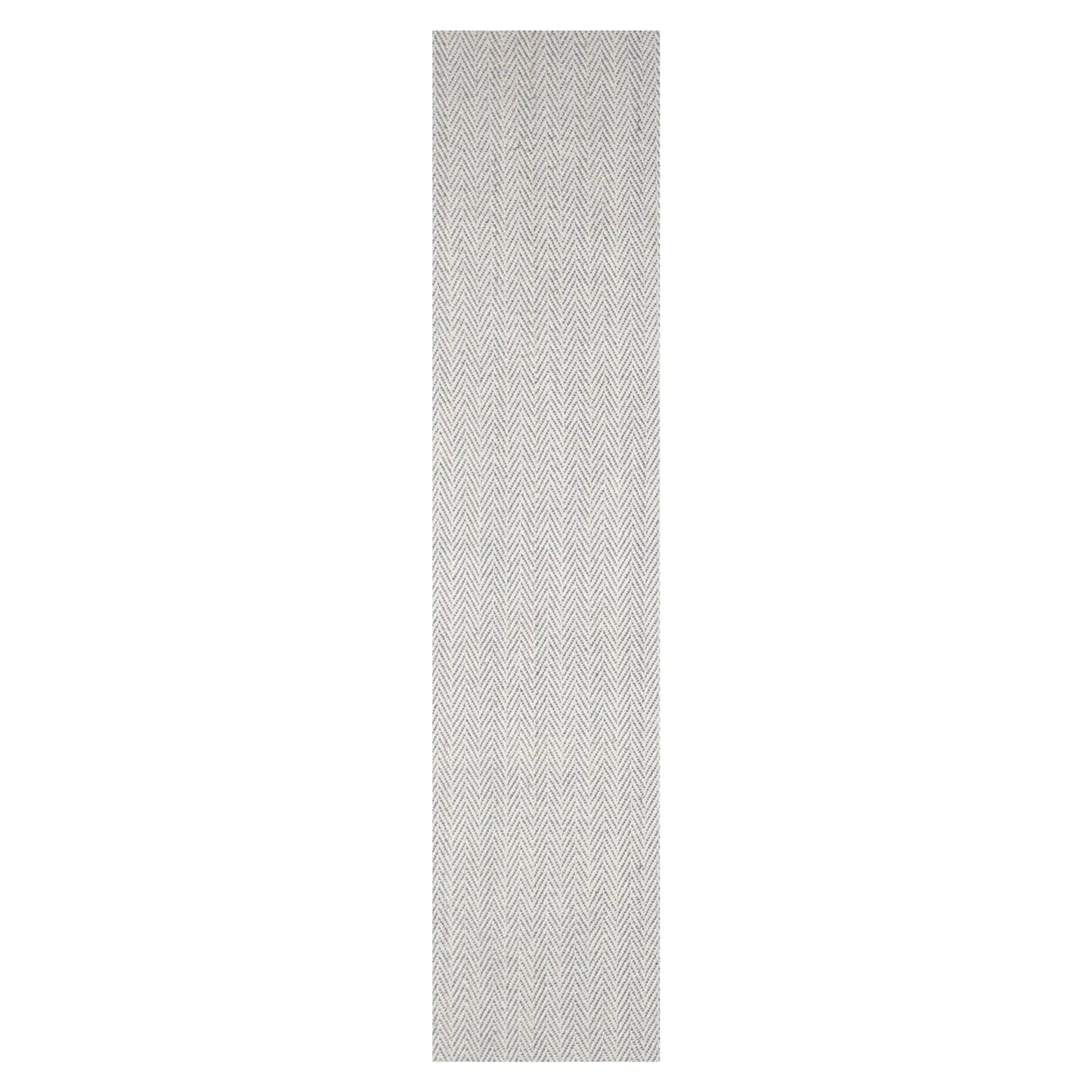 LoomBloom Multi Sizes Ivory Hand Woven Contemporary Flatweave Herringbone New Zealand Wool Oriental Area Rug-2
