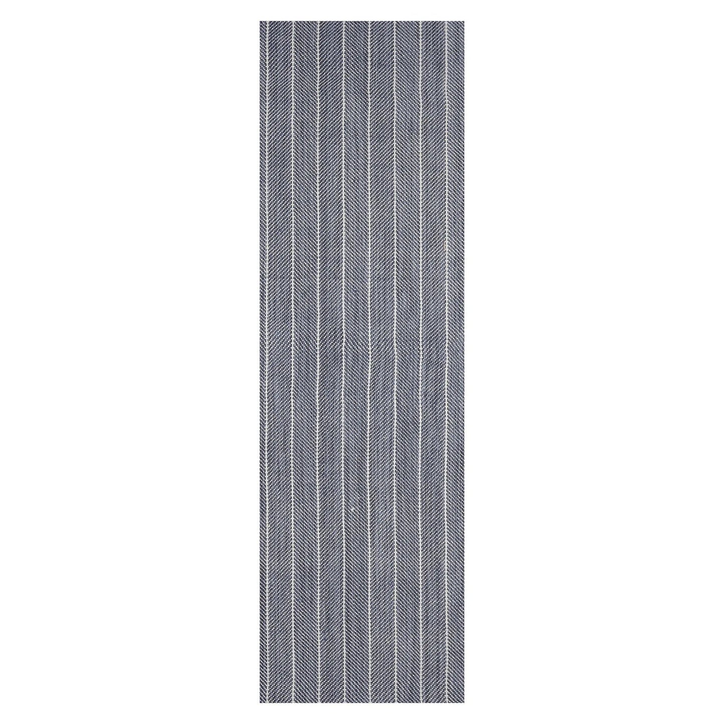 LoomBloom Multi Size Navy Hand Woven Contemporary Herringbone Flatweave New Zealand Wool  Oriental Area Rug-1