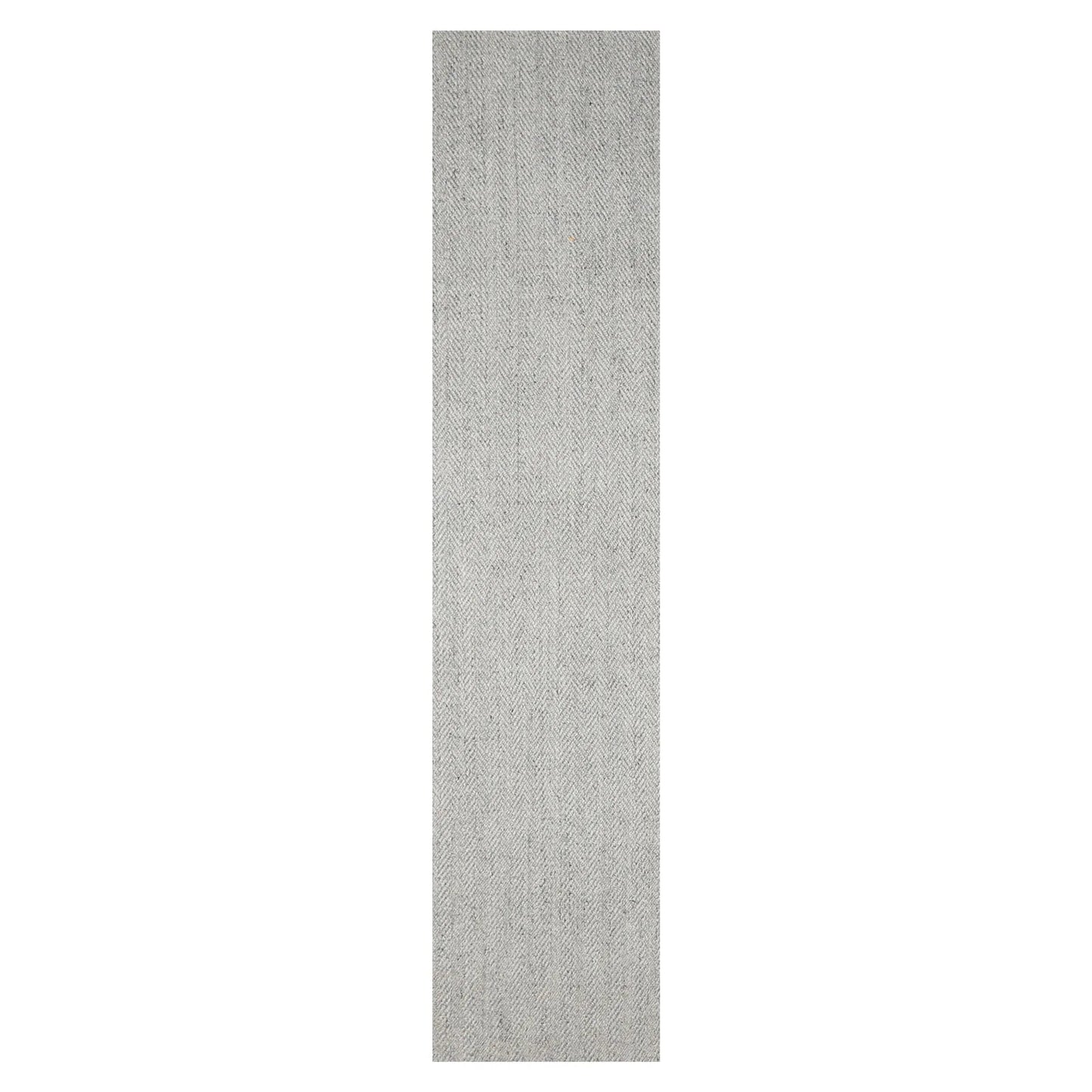 LoomBloom Multi Size Ash Gray Hand Woven Textured Modern Herringbone  New Zealand Wool Oriental Area Rug-1