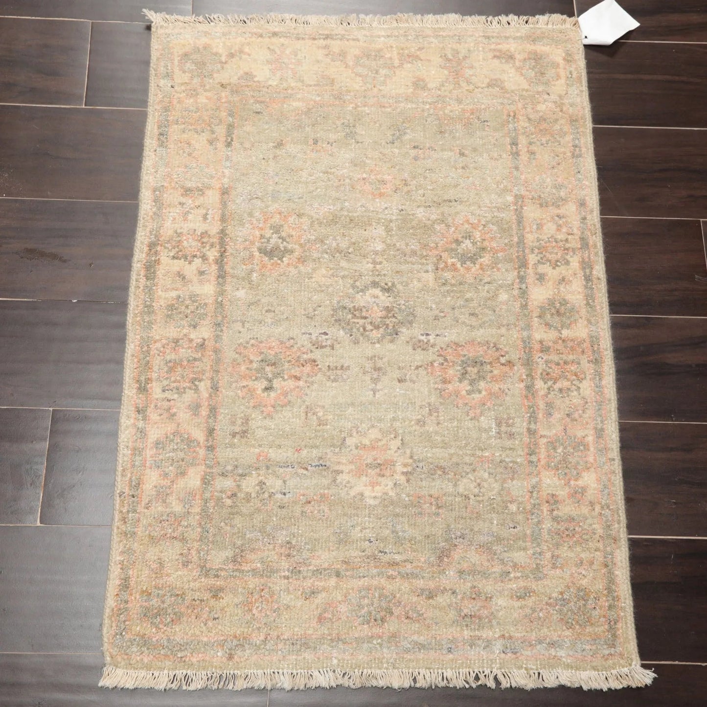 2'x3' Mint Hand Knotted Oushak Afghan Oushak New Zealand Wool Oriental Area Rug-1