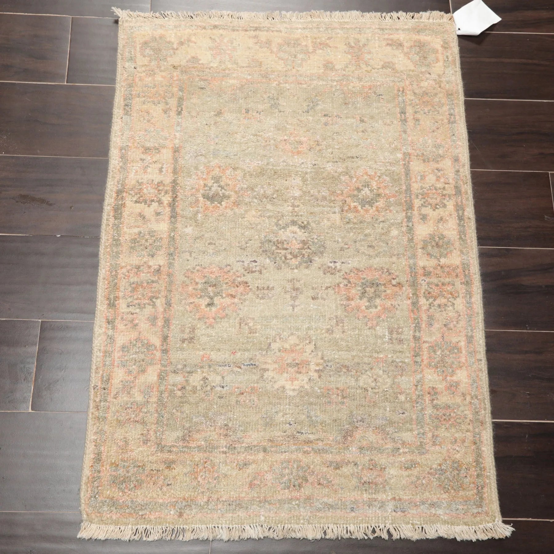2'x3' Mint Hand Knotted Oushak Afghan Oushak New Zealand Wool Oriental Area Rug-1