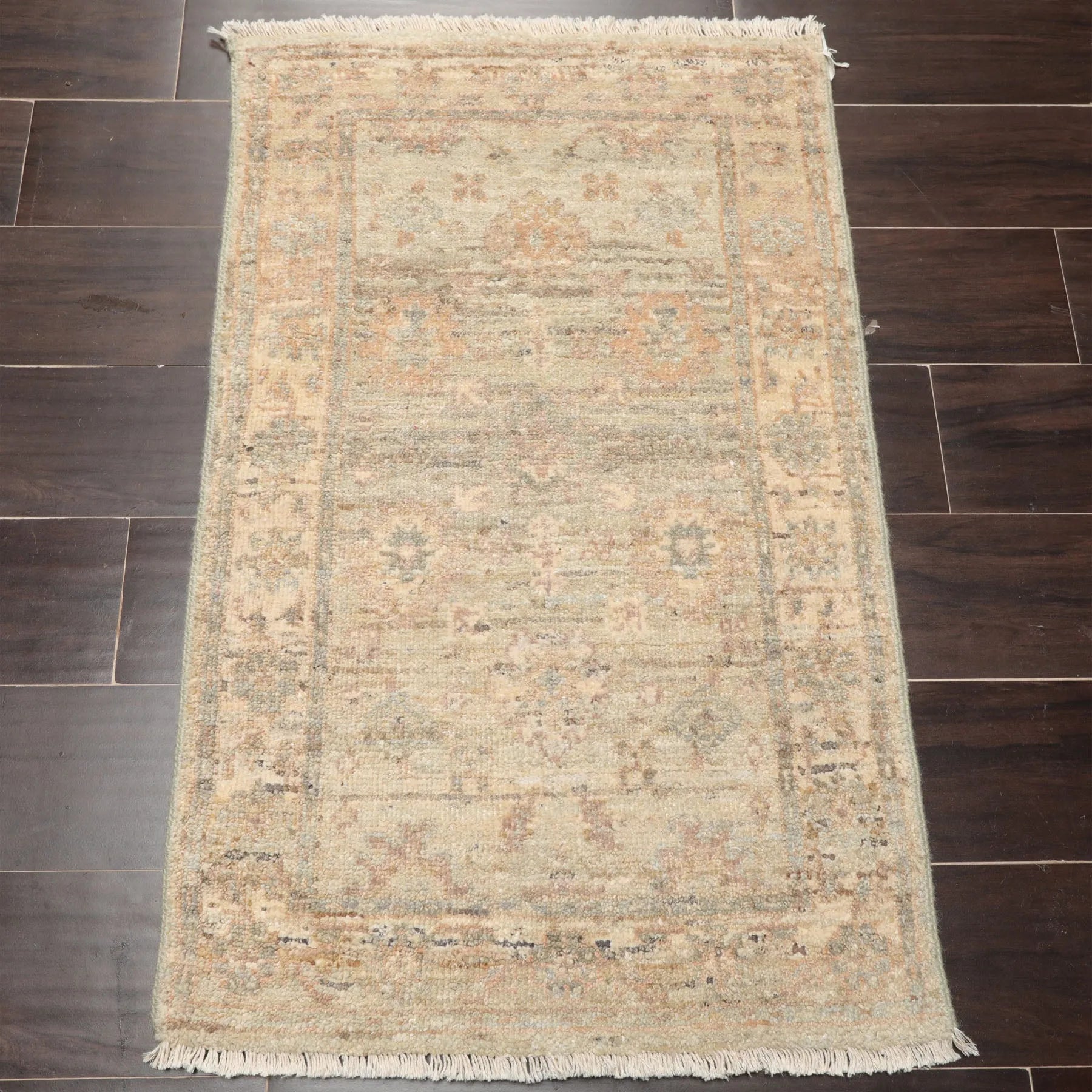 2'x3' Mint Hand Knotted Oushak Afghan Oushak Wool Oriental Area Rug-1