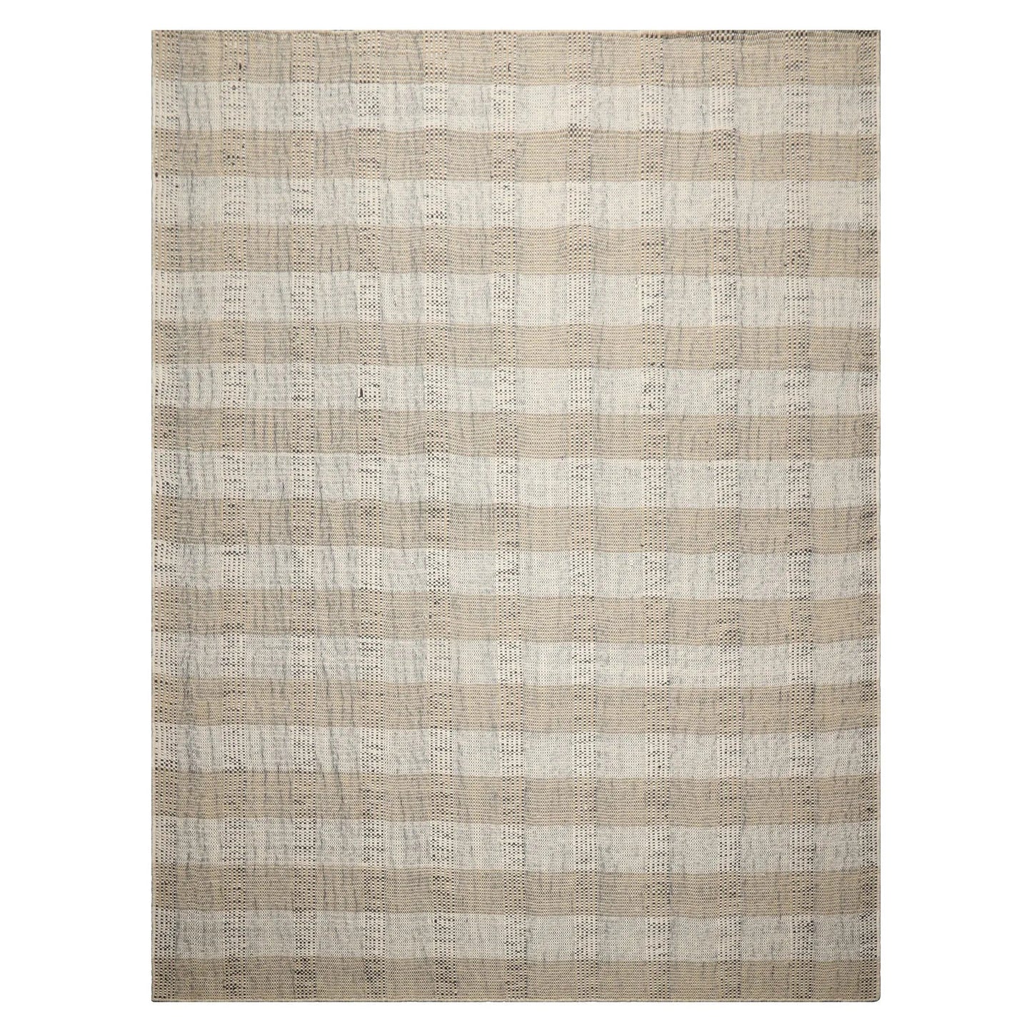 LoomBloom Plaid  Multi Sizes Ivory Hand Woven Flatweave Modern Wool Oriental Area Rug-3
