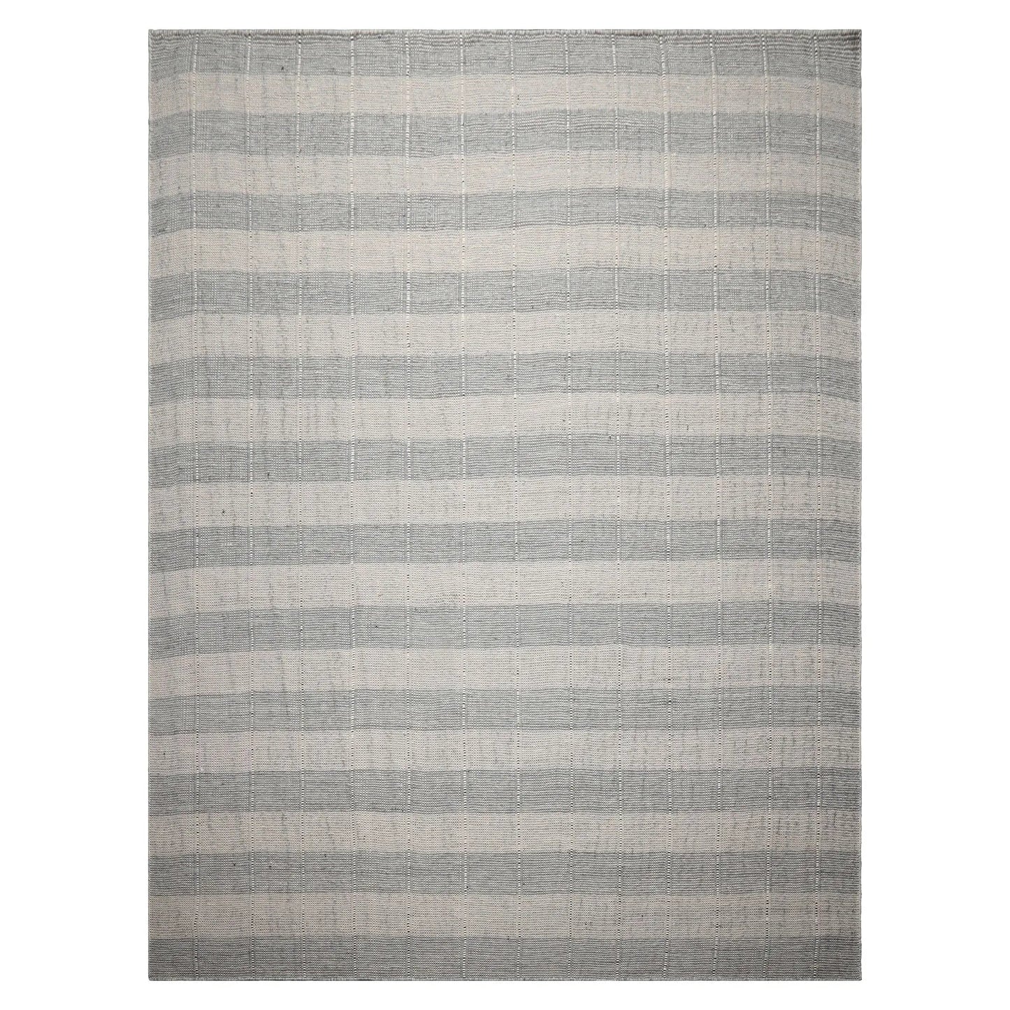 LoomBloom Plaid  Multi Sizes Gray Hand Woven Flatweave Modern Wool Oriental Area Rug-2