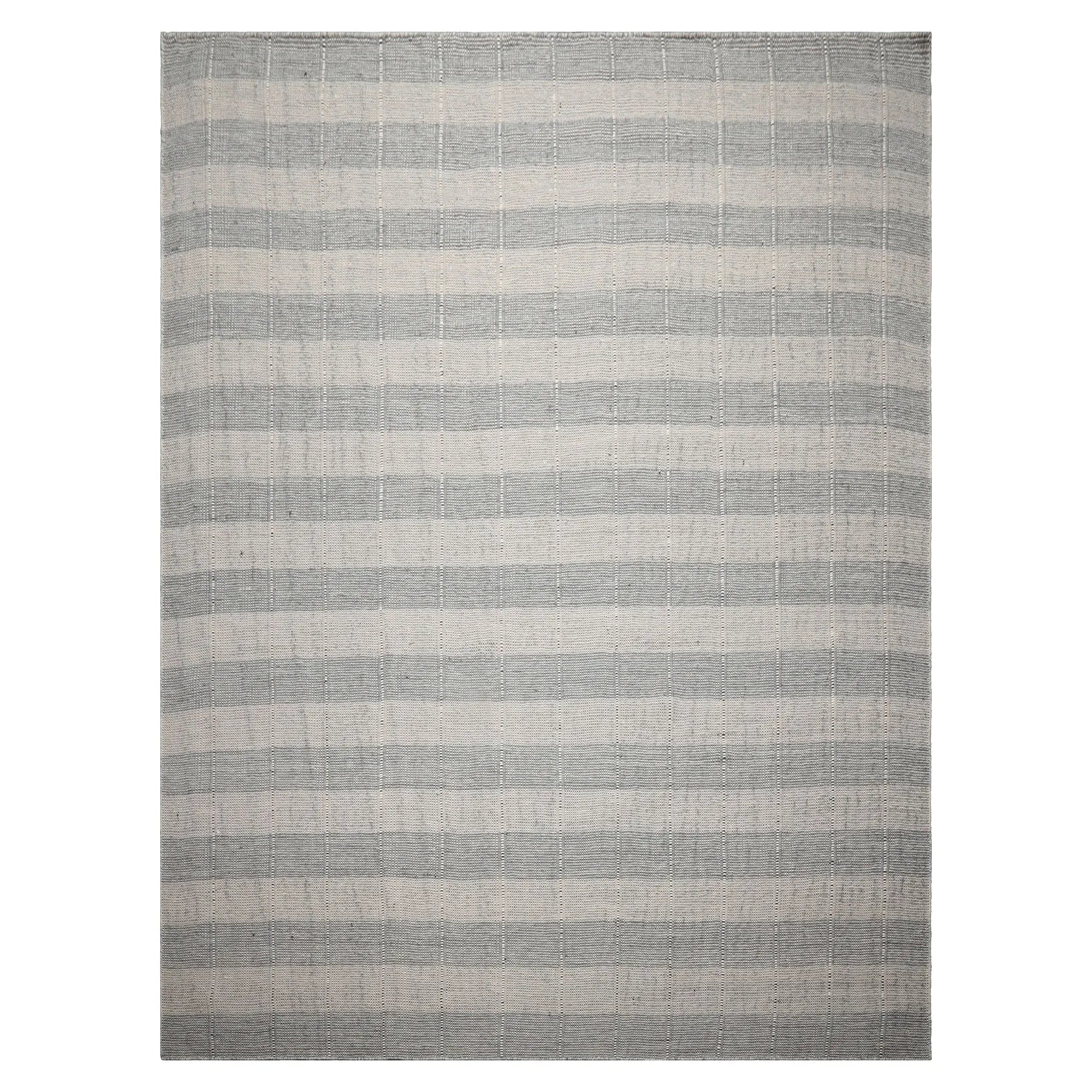 LoomBloom Plaid  Multi Sizes Gray Hand Woven Flatweave Modern Wool Oriental Area Rug-2