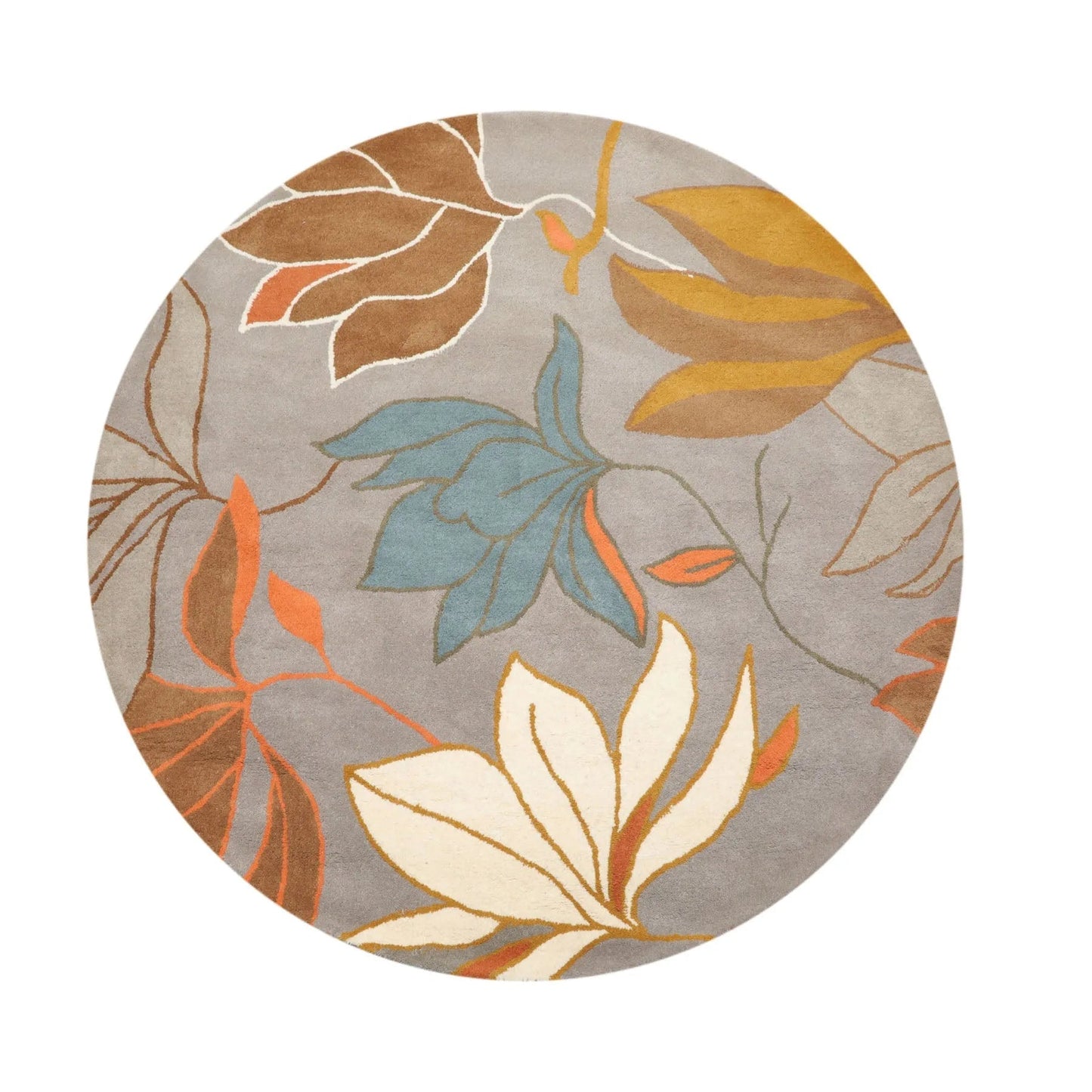 LoomBloom Multi Size Gray Hand Tufted Contemporary Floral Wool Oriental Area Rug-3