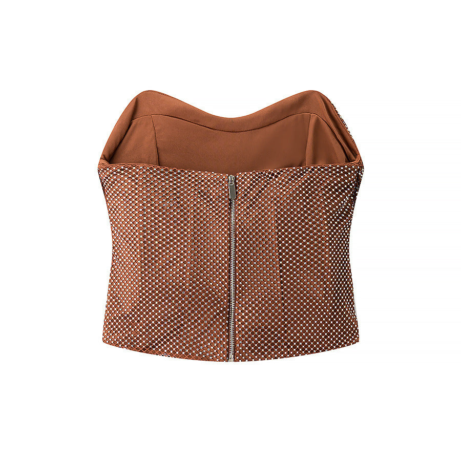 Strapless and short skirt set