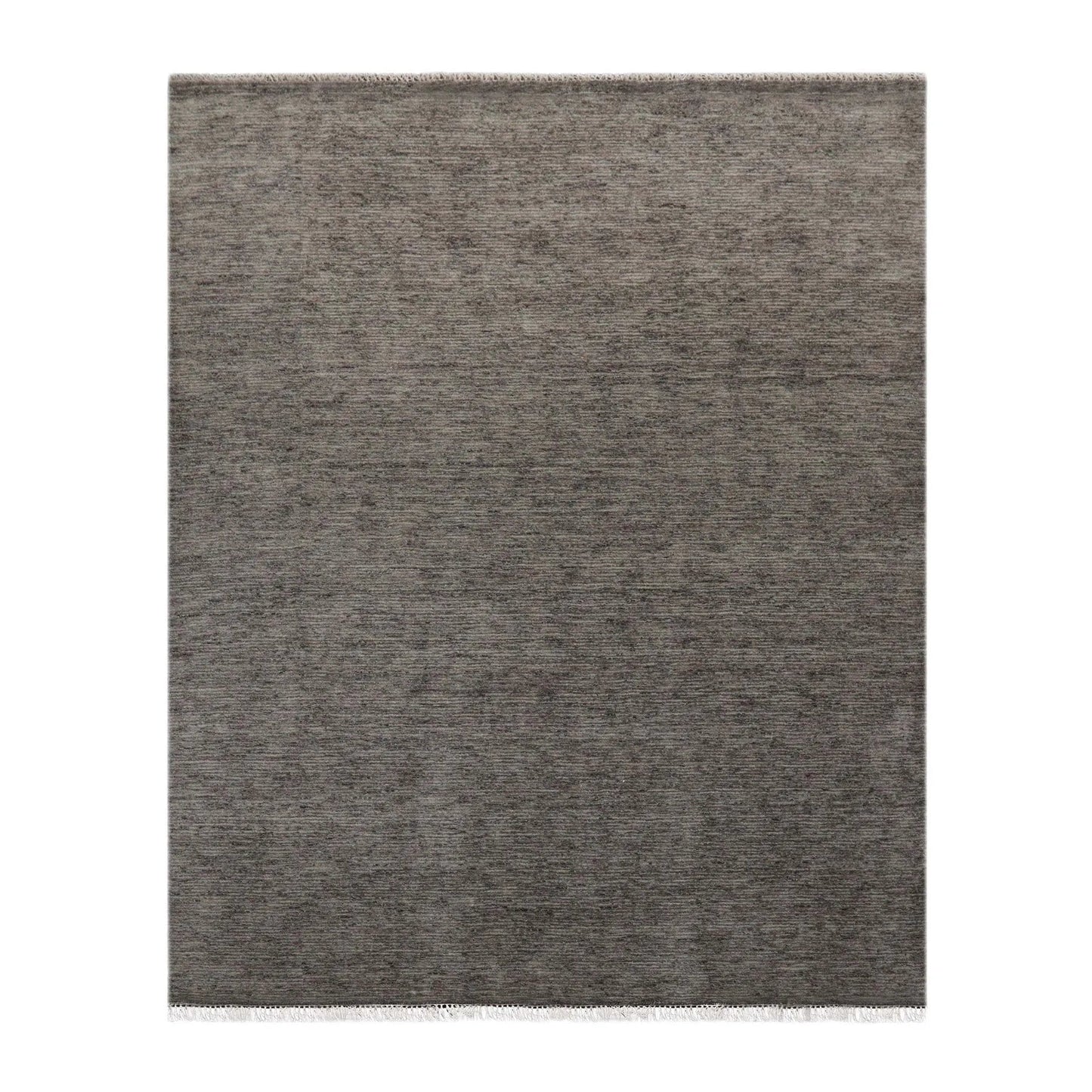 Multi Size Hand Loomed Solid 100% Wool Oriental Area Rug Gray, Tone On Tone Gray Color-1