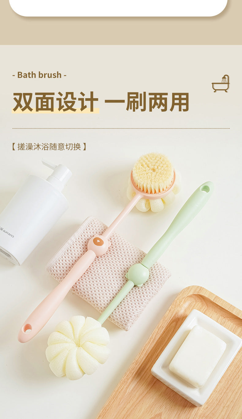 Bathing Brush For Back Scrubbing, No Need To Ask For Help. Long-Handled Brush With Soft Bristles, Double-Sided Bathing Brush. A Perfect Tool For Scrubbing Mud, Removing Dust, And Scrubbing The Back