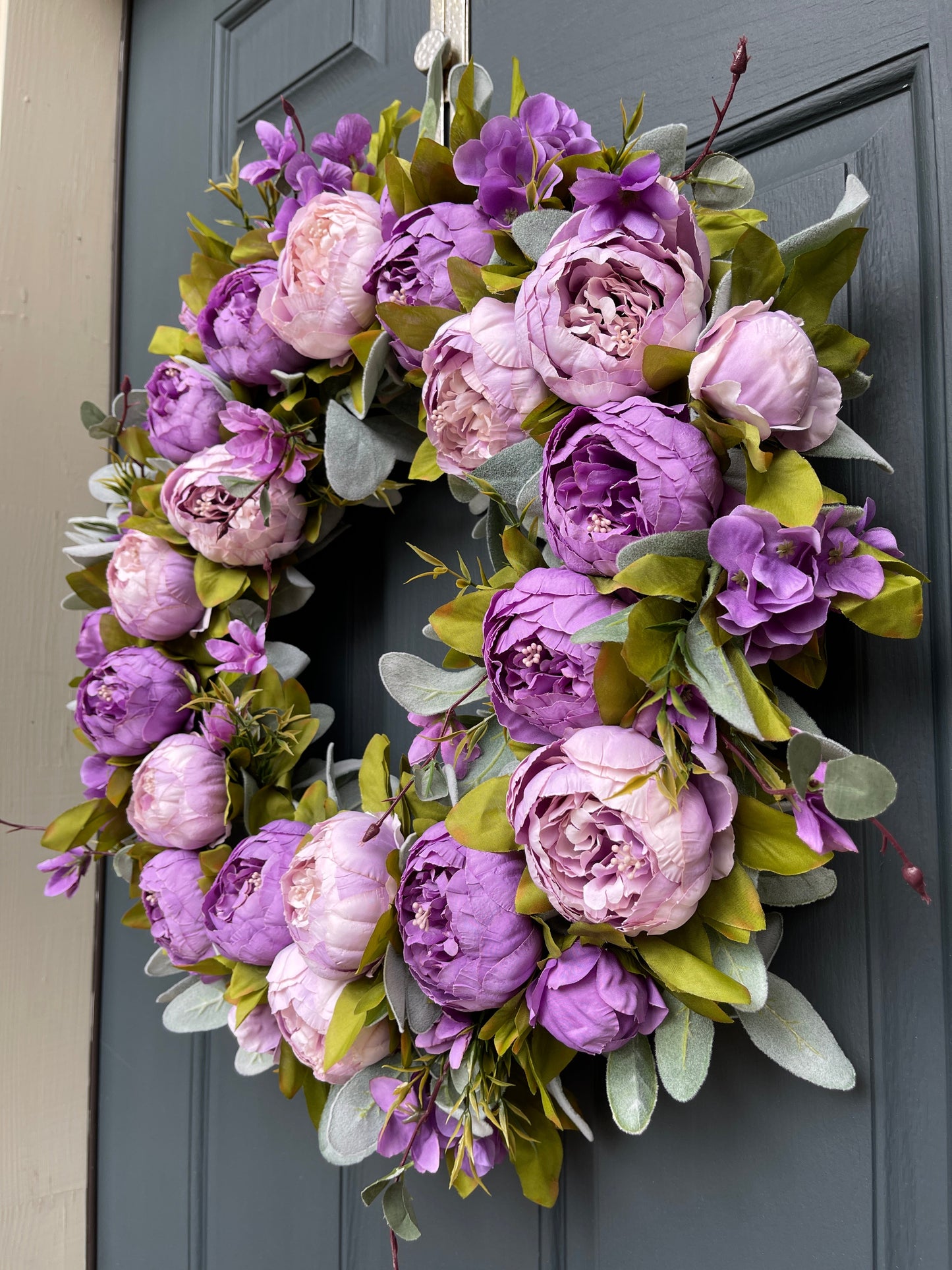 Purple Peony Spring Wreath