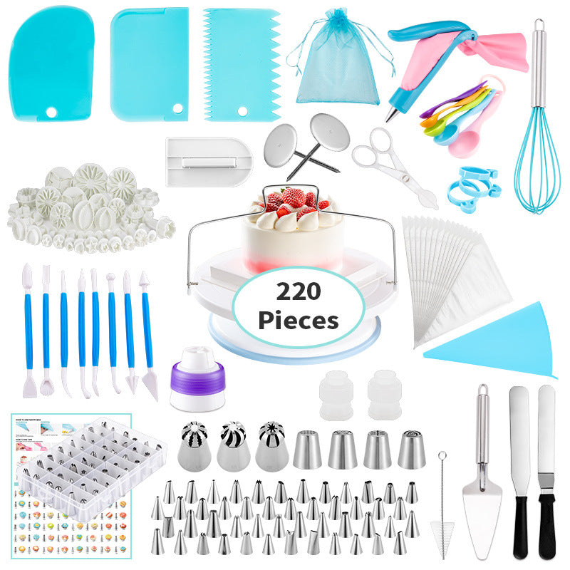 Turntable Set 220 Piece Baking Mould Set Cake Decorating Baking Set 220 Piece Set Cake Tools