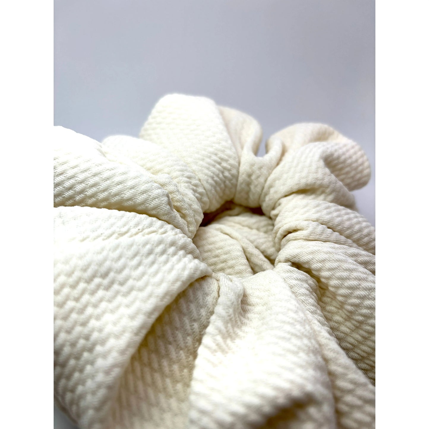 Cream White Bullet Scrunchie
