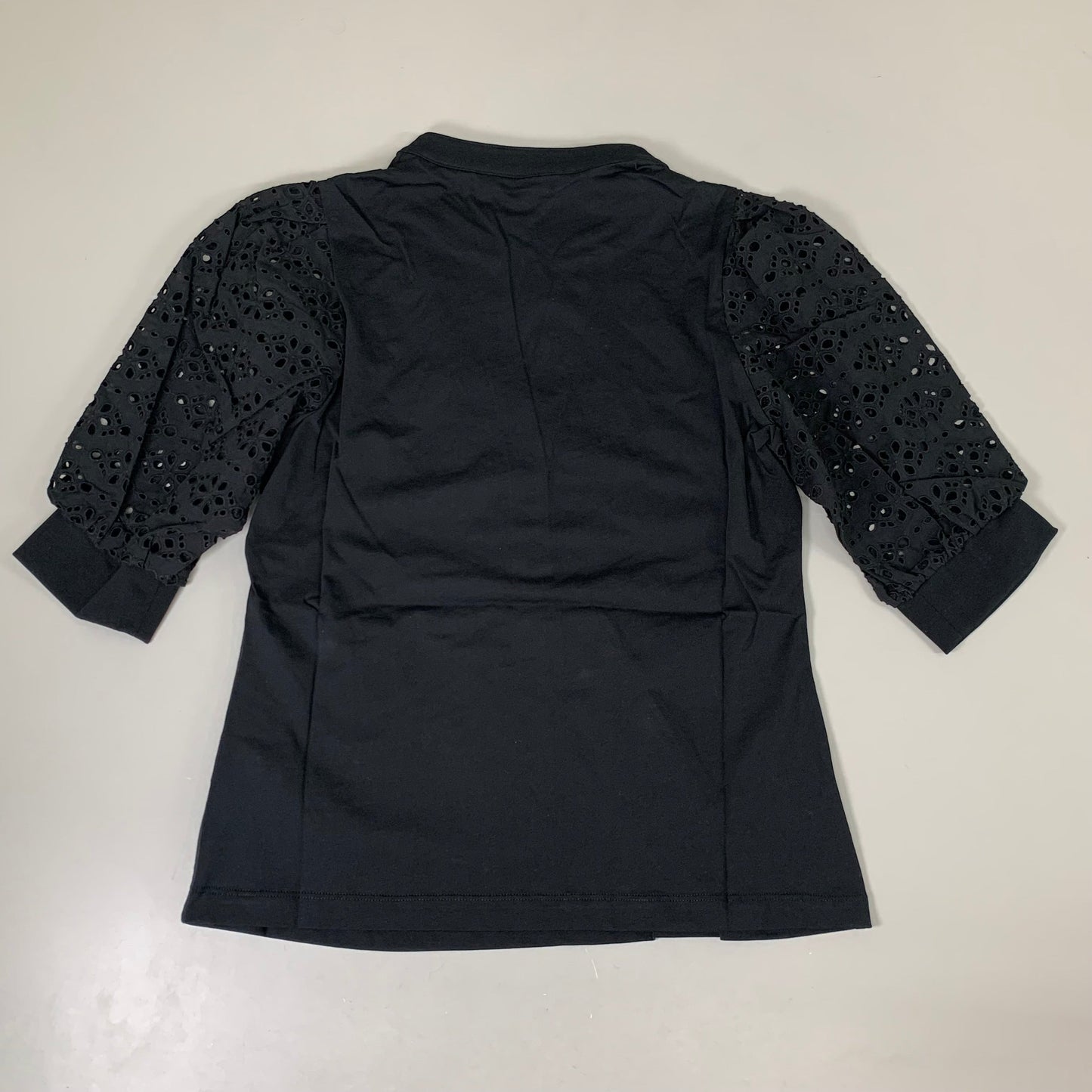 VERONICA BEARD Jeans Women's Coralee Top Lace Sleeves Sz-M Black J2406JY0330831