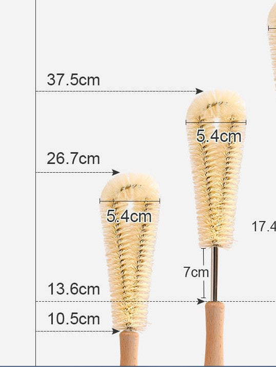 Long Handle Cup Brush Wood Straight Nylon Bottle Scrub Clean Brush Groceries Wood Handle Hook