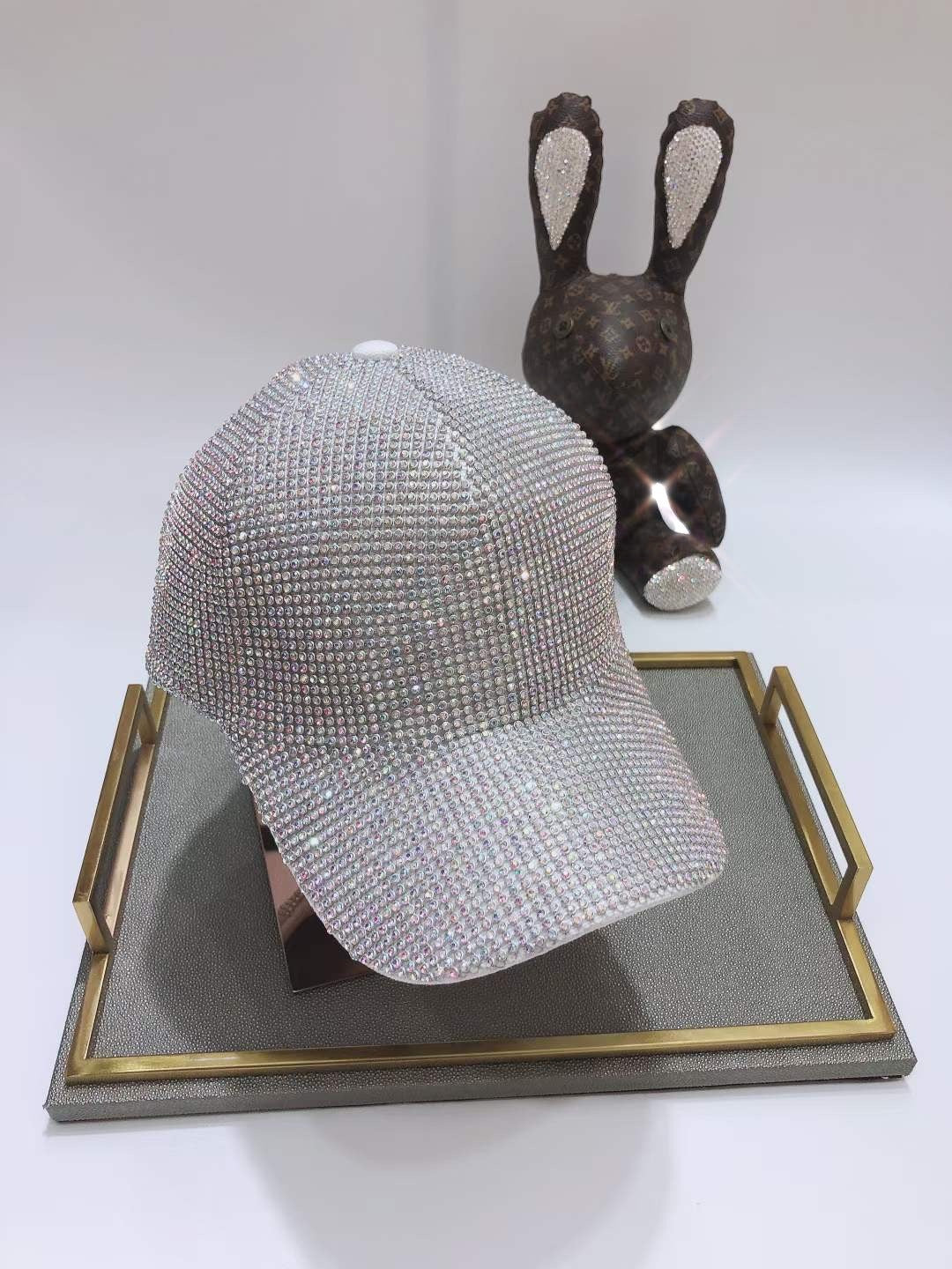 Summer Duck Tongue Hat Heavy Handmade Water Diamond Full Diamond Baseball Hat Versatile Sunshade and Sunscreen Hat