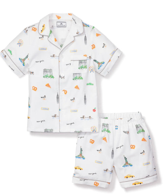 Petite Plume - Kid's Twill Pajama Set in New York! New York!