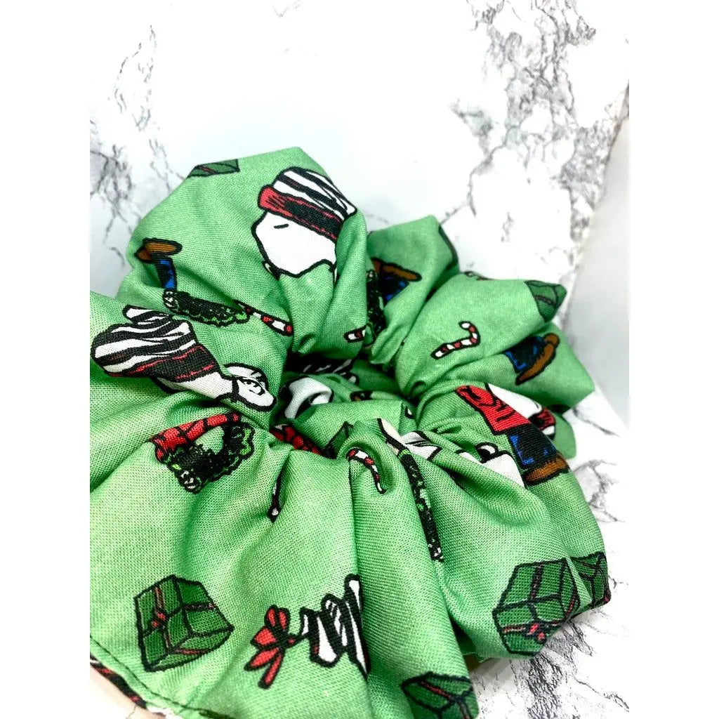 Green Christmas Snoopy Scrunchie