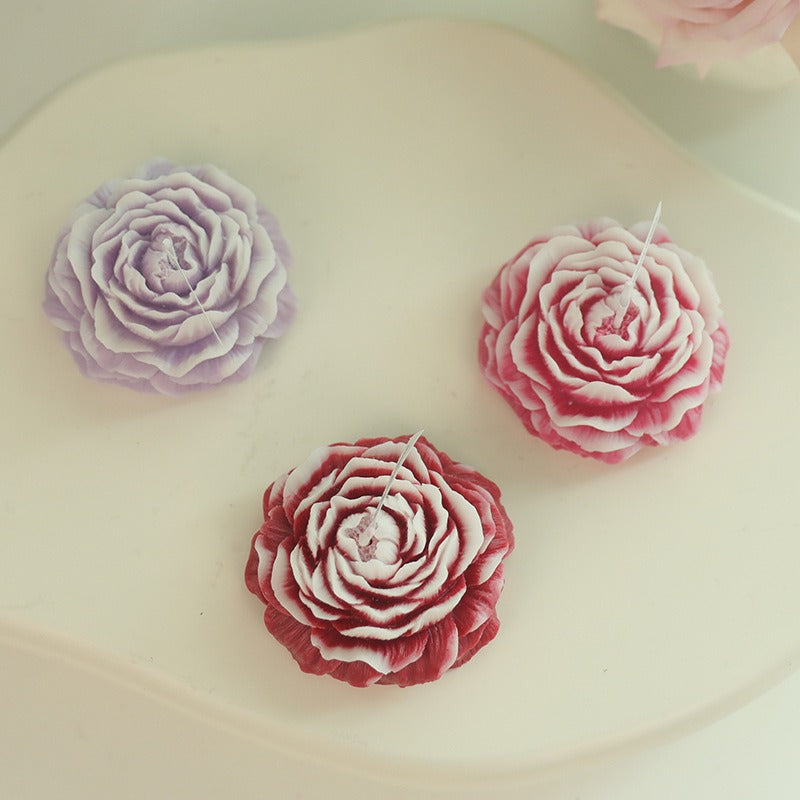 Pure handmade peony shaped aromatherapy candle wedding gift, birthday gift, banquet decoration
