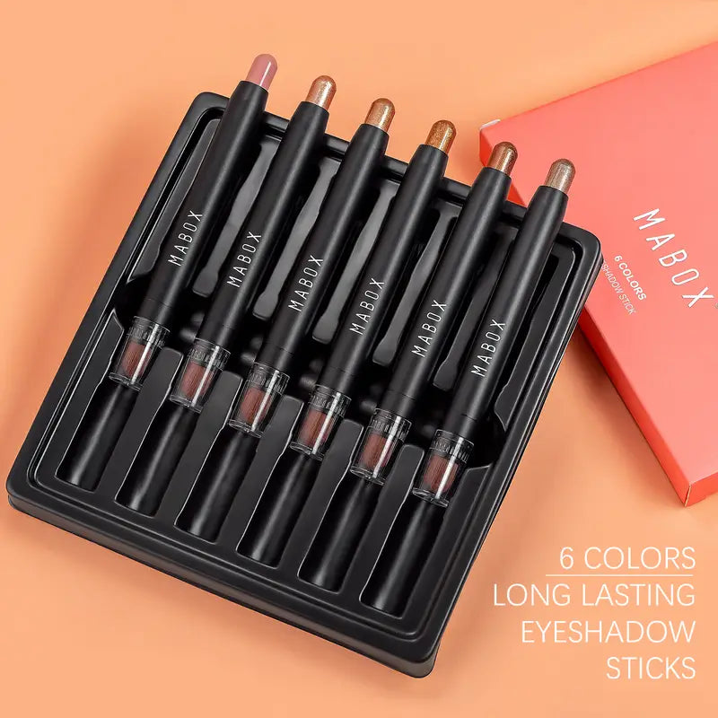 Metallic Eyeshadow Stick Set - 6 Creamy Pencils