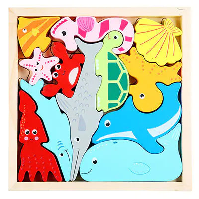 3D Cartoon Animal Wooden Puzzle