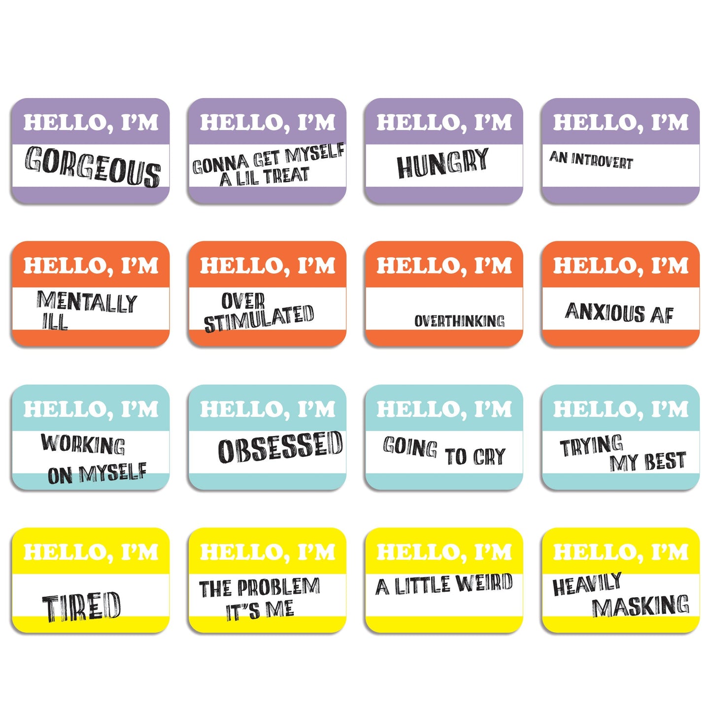 Funny Mental Health Affirmation Cards, Deck of 16