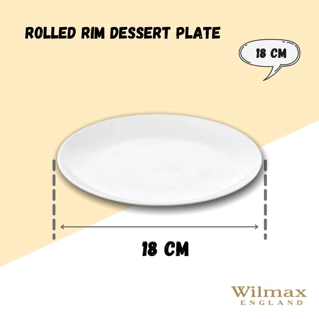 Professional Rolled Rim White Dessert Plate 7" inch | 18 Cm-2
